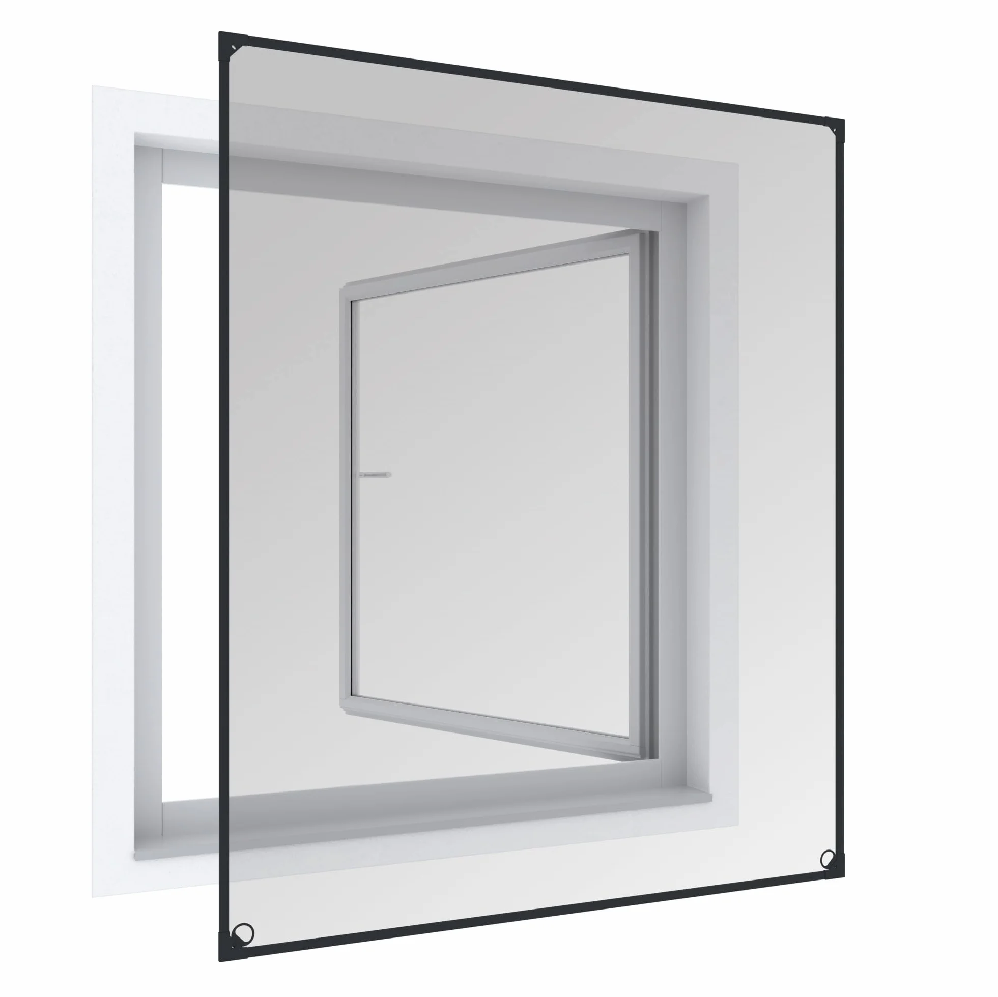 Windhager Ventana magnética de protección contra insectos, marco magnético para mosquitera, mosquitera, montaje sin herramientas, antracita, kit de autoensamblaje 100 x 120 cm, 04301