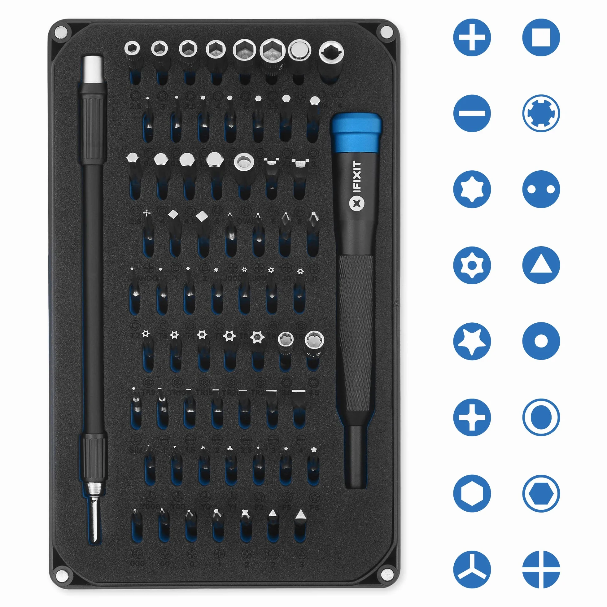 Kit de destornilladores Mako de iFixit: 64 puntas de precisión para reparación de dispositivos electrónicos