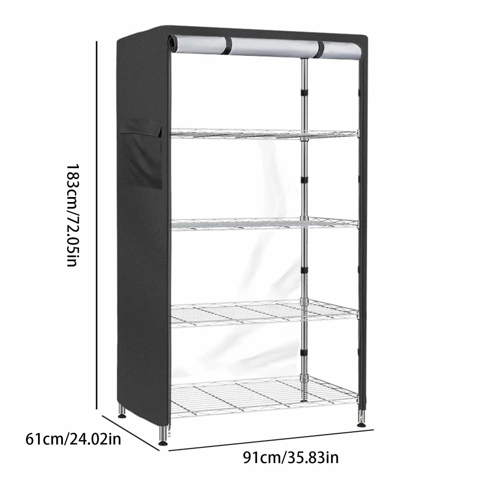 Funda Protectora para estantes, Impermeable, con Cremallera, 91 x 61 x 183 cm