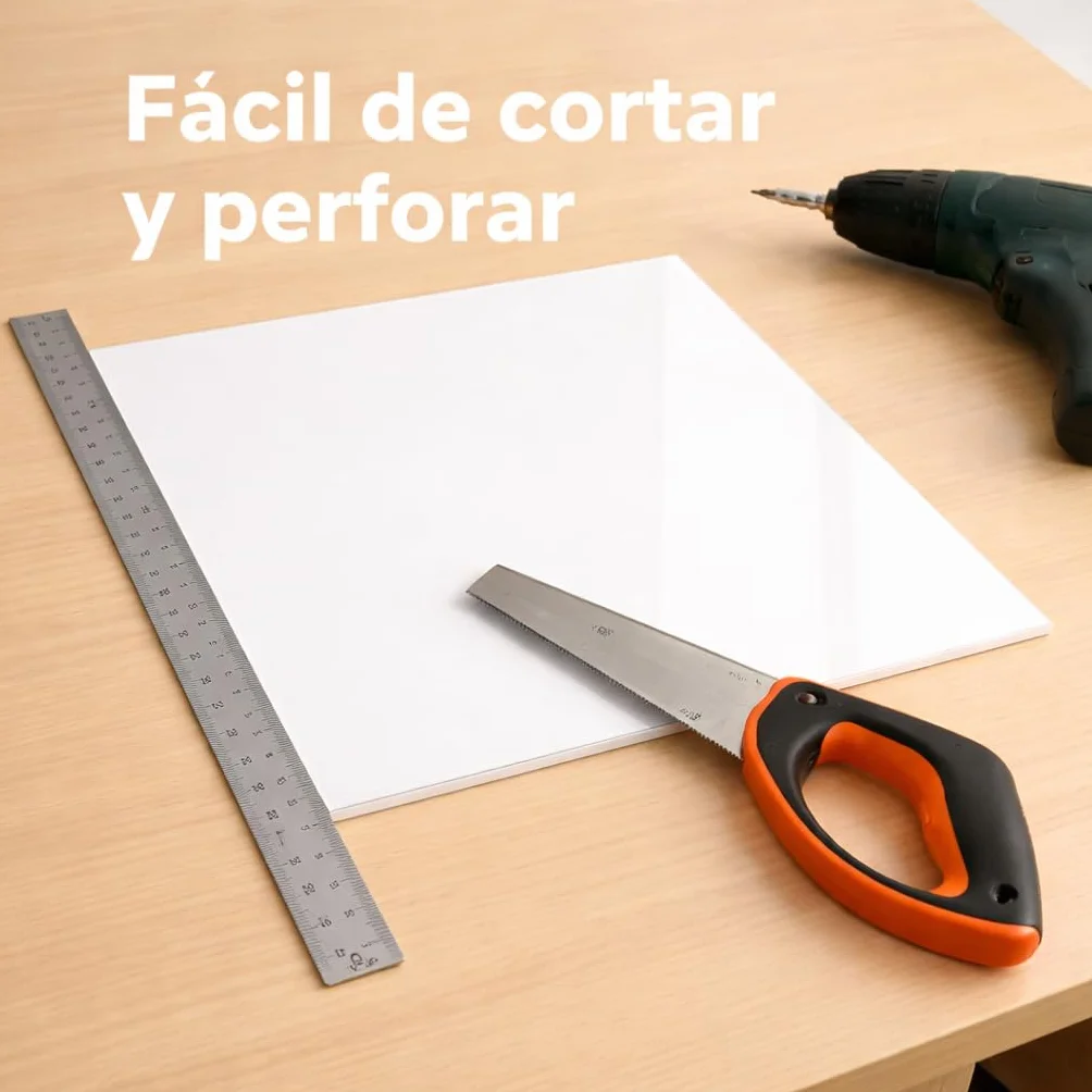 Metacrilato blanco corte a medida preciso – Grosor 3 o 5 mm – Acabado mate o brillo – Cantos pulidos diamante – Decoración, bricolaje, manualidades y rotulación (3mm brillo opal 80x40)