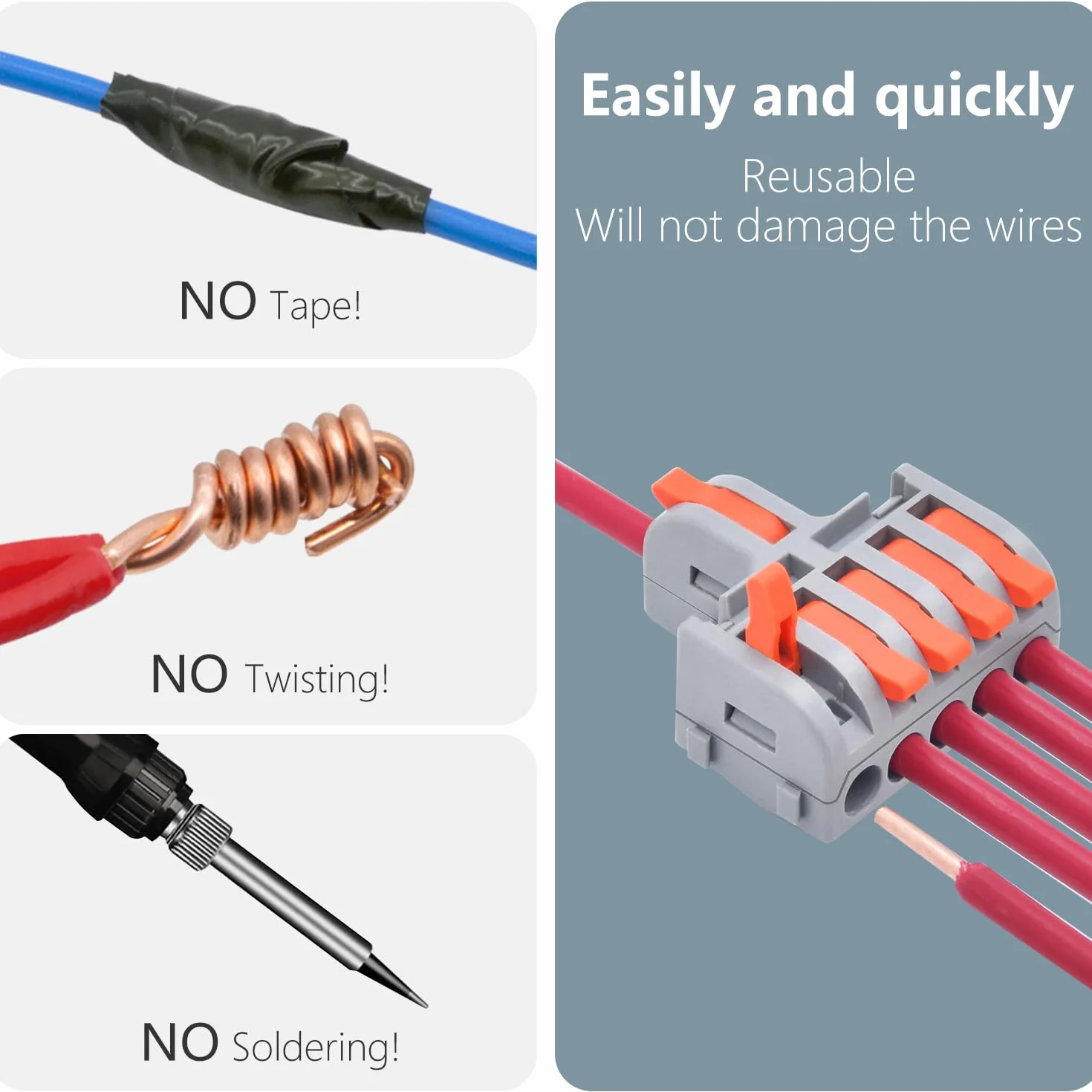 Conectores Eléctricos Compactos con Palanca, 13 Piezas, 0,2-4mm² Cables