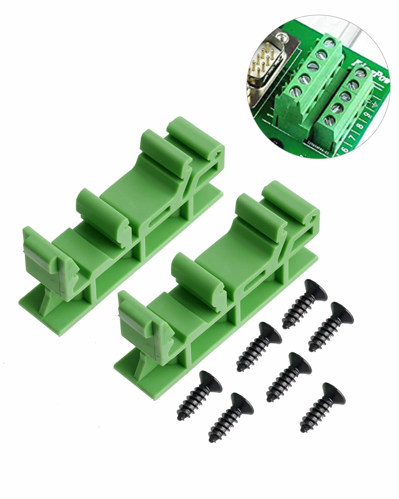 10 unidades de 35 mm PCB DIN C45 Riel Adaptador Placa de circuito impreso Montaje Soporte DIY Módulo de interfaz de montaje en riel DIN Terminal Junta DSUB, Conector