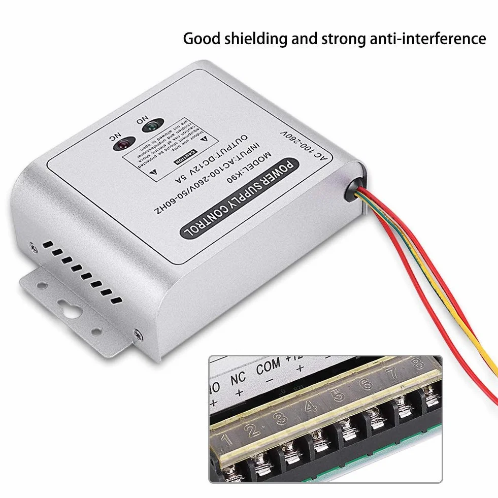 K90 de Control de Acceso de 12 V Fuente de alimentación Batería de Respaldo para cerraduras eléctricas Cerraduras magnéticas Teclados Sistemas de Seguridad de intercomunicación
