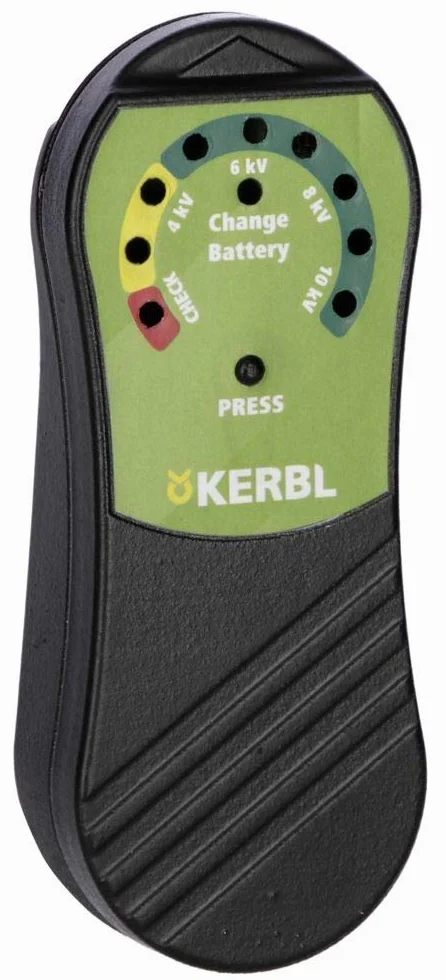 Kerbl 445599 - Comprobador de valla con indicador LED (comprobador de vallas de pasto, indicador de voltaje, indicador LED de estado de la batería)