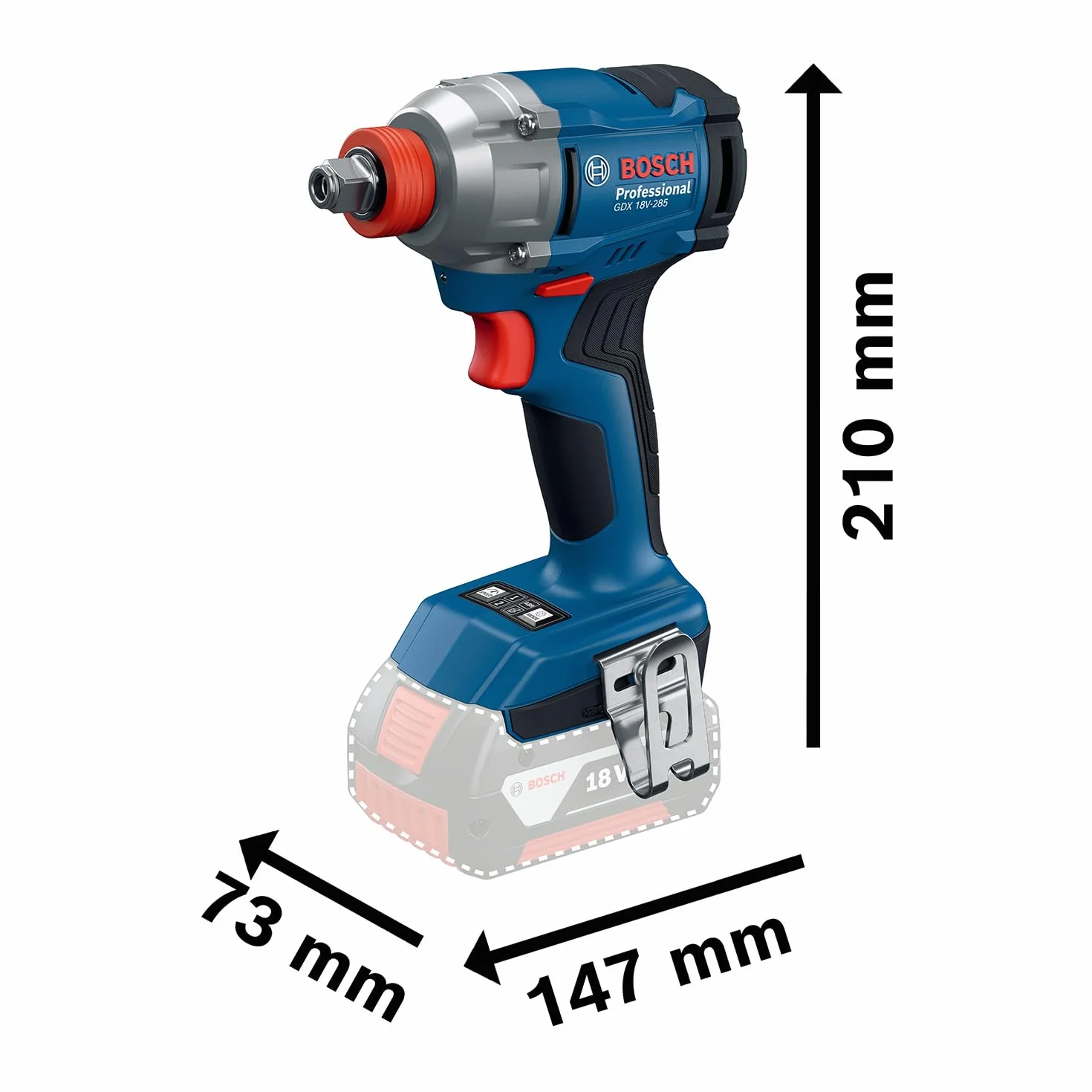 Bosch Professional 18V System atornillador de impacto a batería GDX 18V-285 (incl. L-BOXX, sin batería/cargador)
