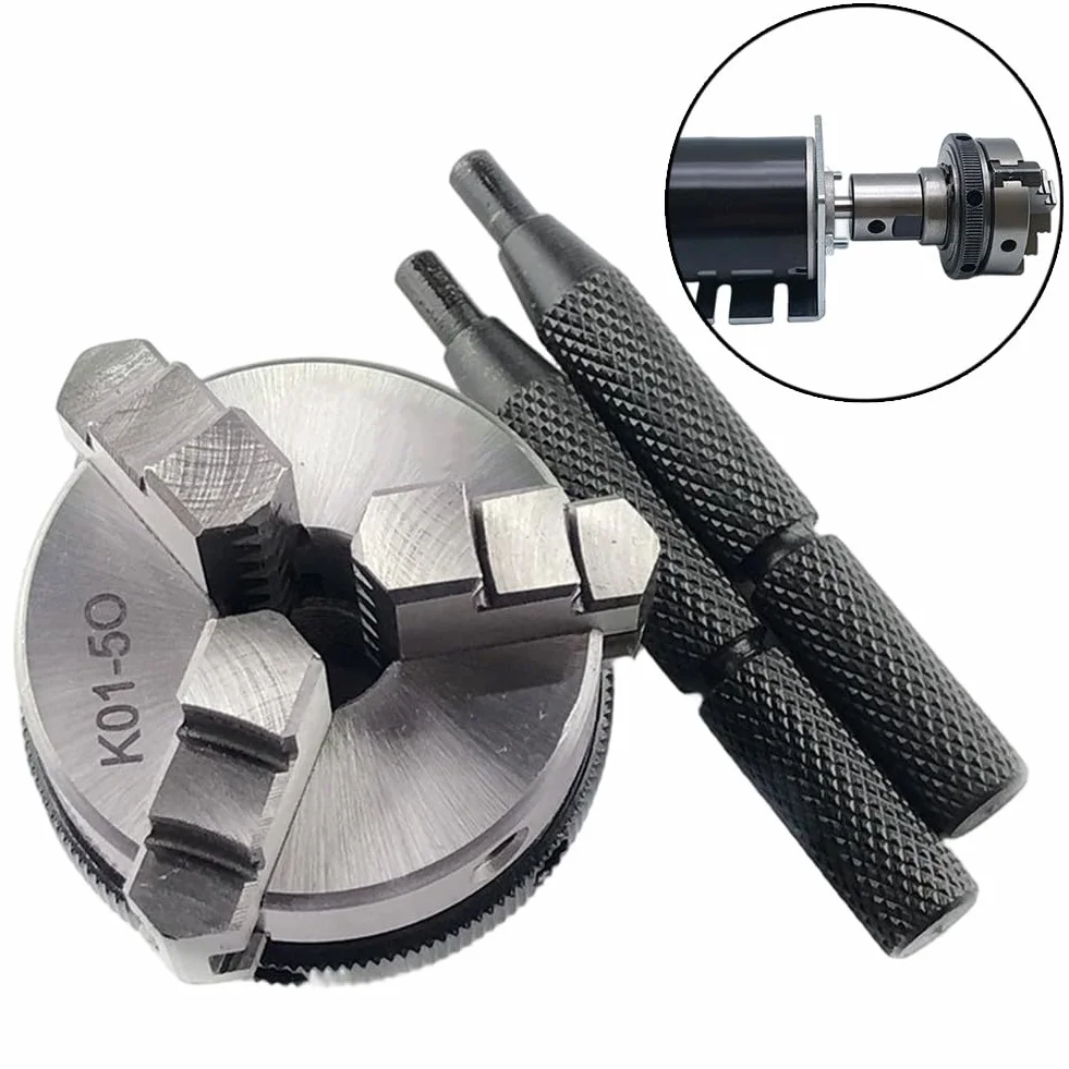 Portabrocas manual para carpintería, sujeción de 1 a 33 mm para rango, rosca M14 x 1, acero de alta dureza, para diseño compacto con precisión de centrado, plateado/negro