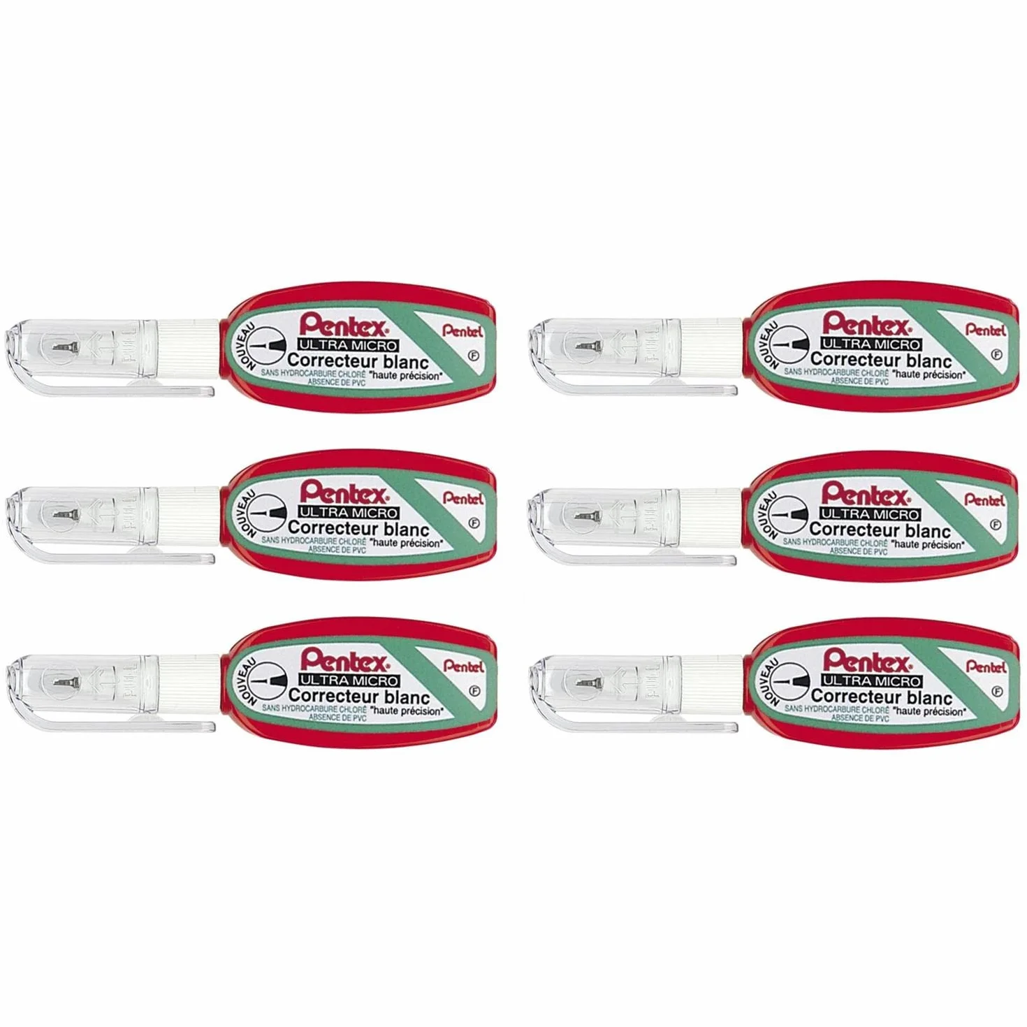 Pentel Pentex Pocket ZL103-WF Juego de 6 correctores líquidos 4.2 ml blanco