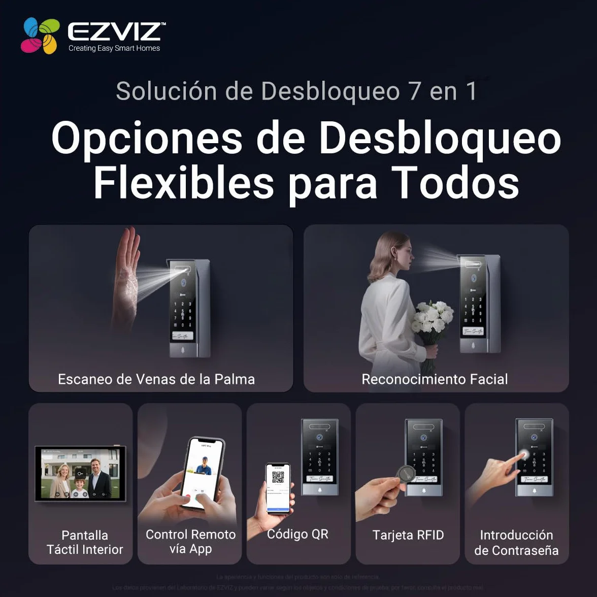 EZVIZ HP7 Pro 4K Videoportero, Desbloqueo por Reconocimiento de Palma, 8'' Monitor Táctil a Color, Audio Bidireccional, Visión Nocturna, Detección Movimiento Humano, Wi-Fi 2.4/5GHz
