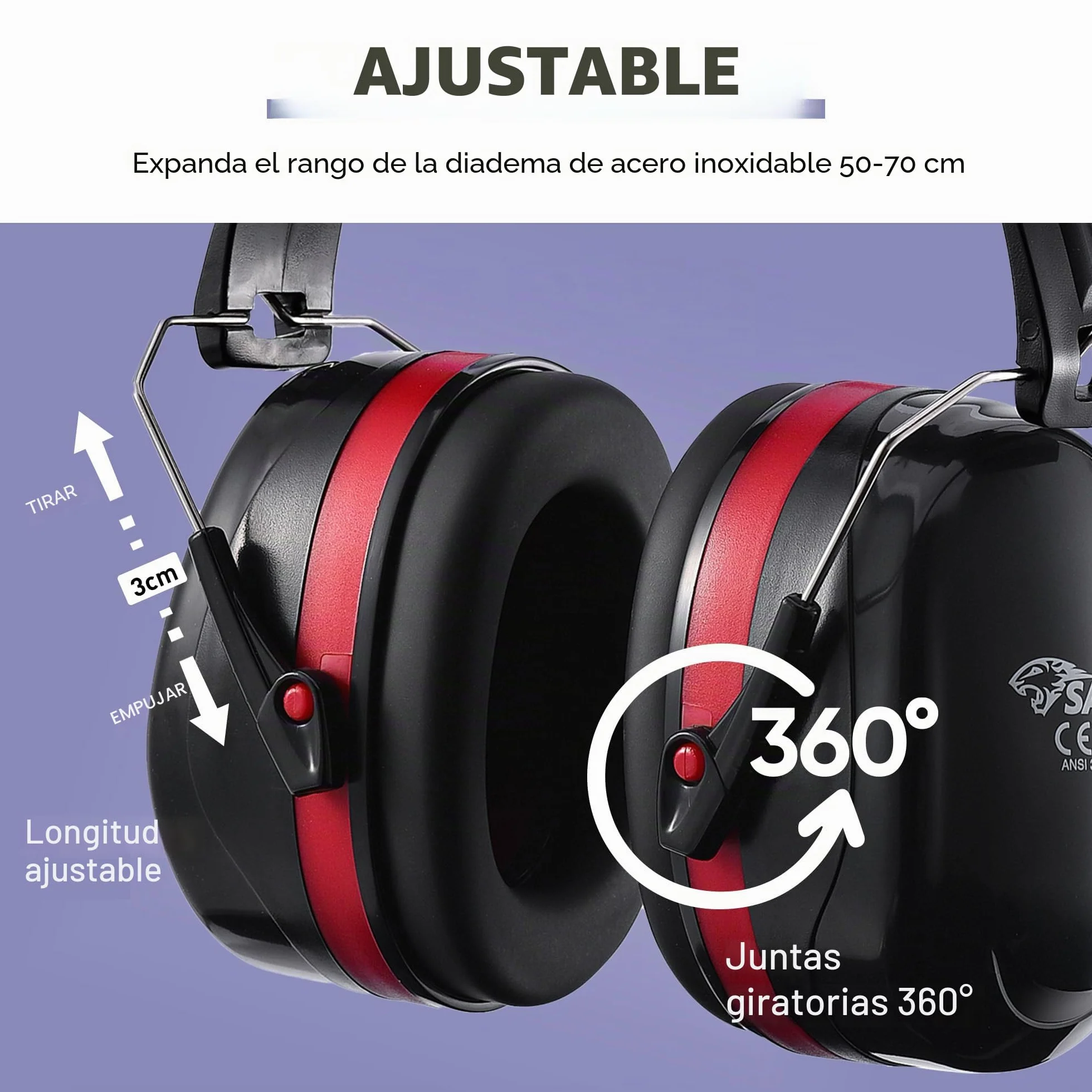 SAFEYEAR Orejeras de seguridad Basics Reducción de ruido para disparos, maquinaria