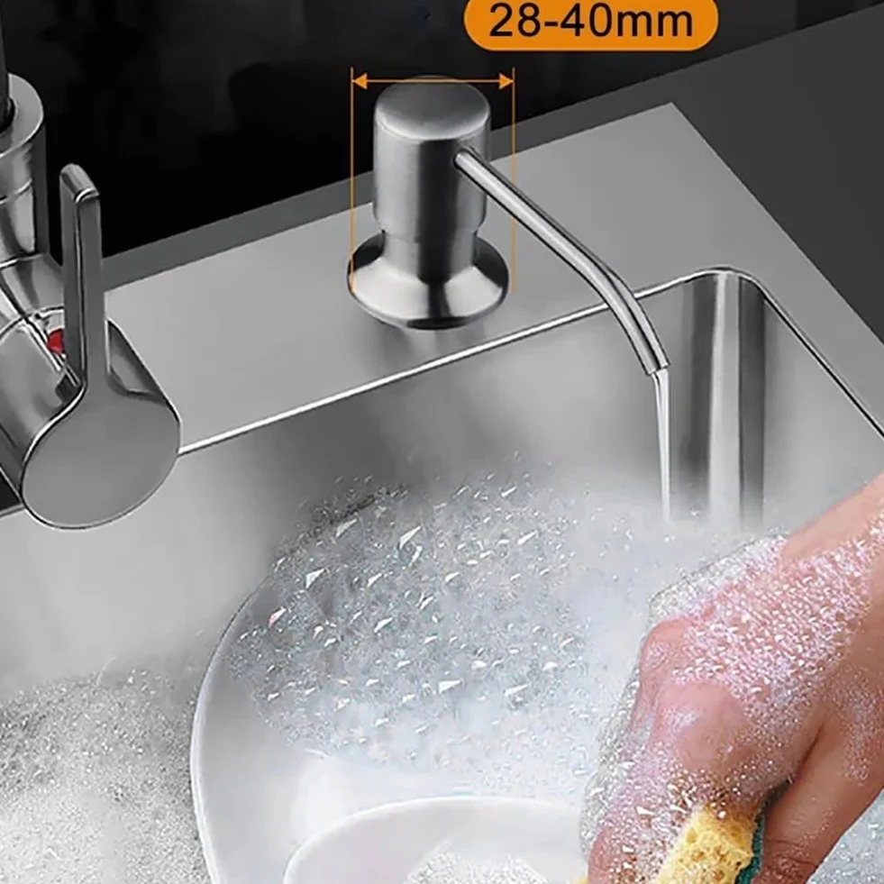 Dispensador de jabón negro de 500 ml para fregadero de cocina