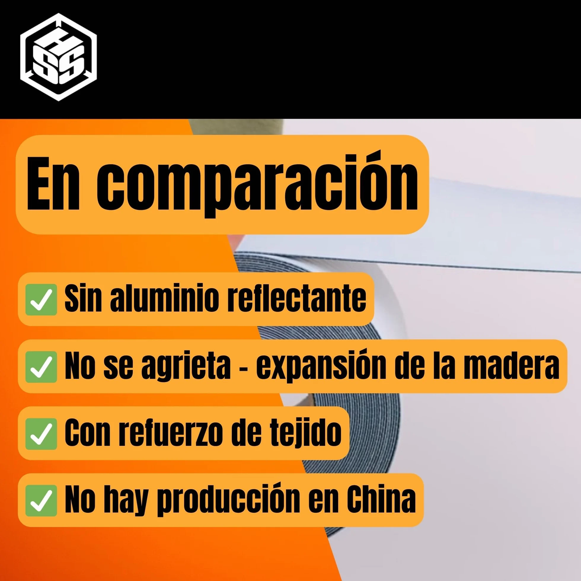 HSS Cinta de Butilo EPDM reforzada con tejido (10cm x 5m), cinta impermeable, cinta de sellado de alta calidad, cinta de butilo, resistente al envejecimiento, a la corrosión y a los rayos UV