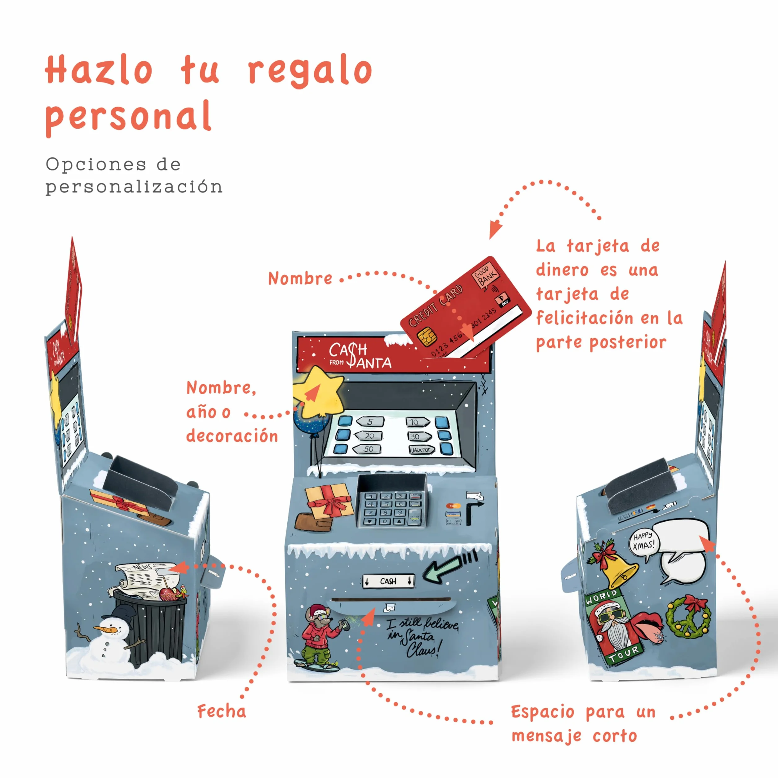 SURPRISA Money O-Mat Cajero Automático DIY Regalo Original Navidad Personalizado