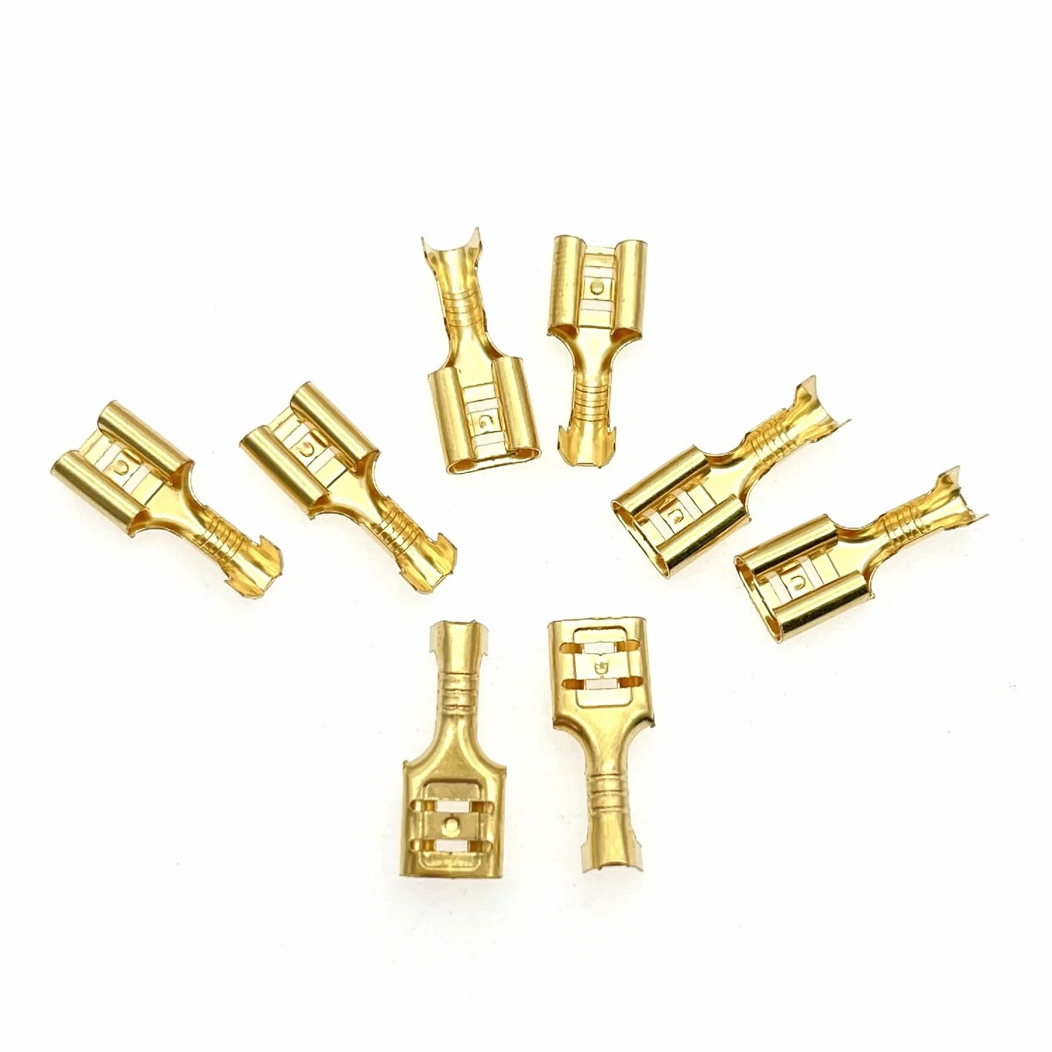 JZK 100 piezas 6,3 mm hembra terminales de engarzado de pala conectores rápido