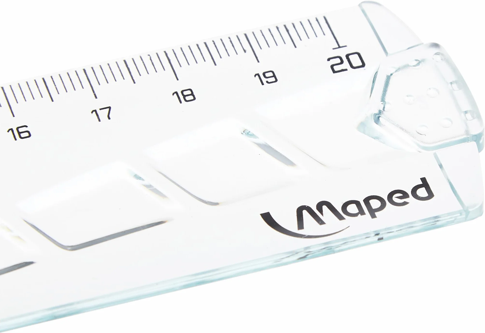 Maped Regla Plana 20 cm Diseño Técnico Grabado Borde Antimanchas Empuñadura Ergonómica Bolsa Individual