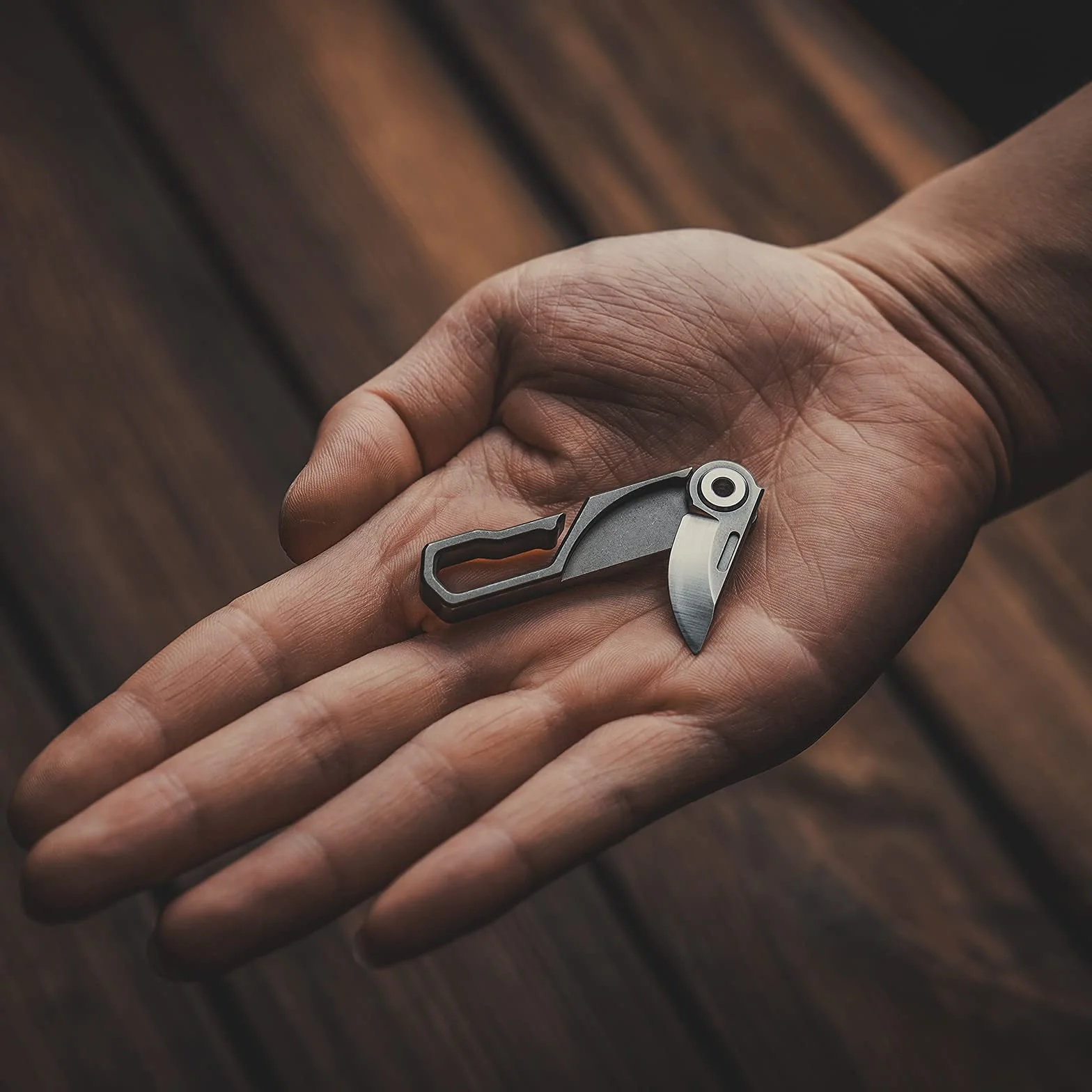 KeyUnity KK00 Mini Cuchillo de Bolsillo Plegable para Hombres - Cuchillo EDC de Titanio Pequeño y con Llavero 0.98 Pulgadas para Camping al Aire Libre de Uso Diario