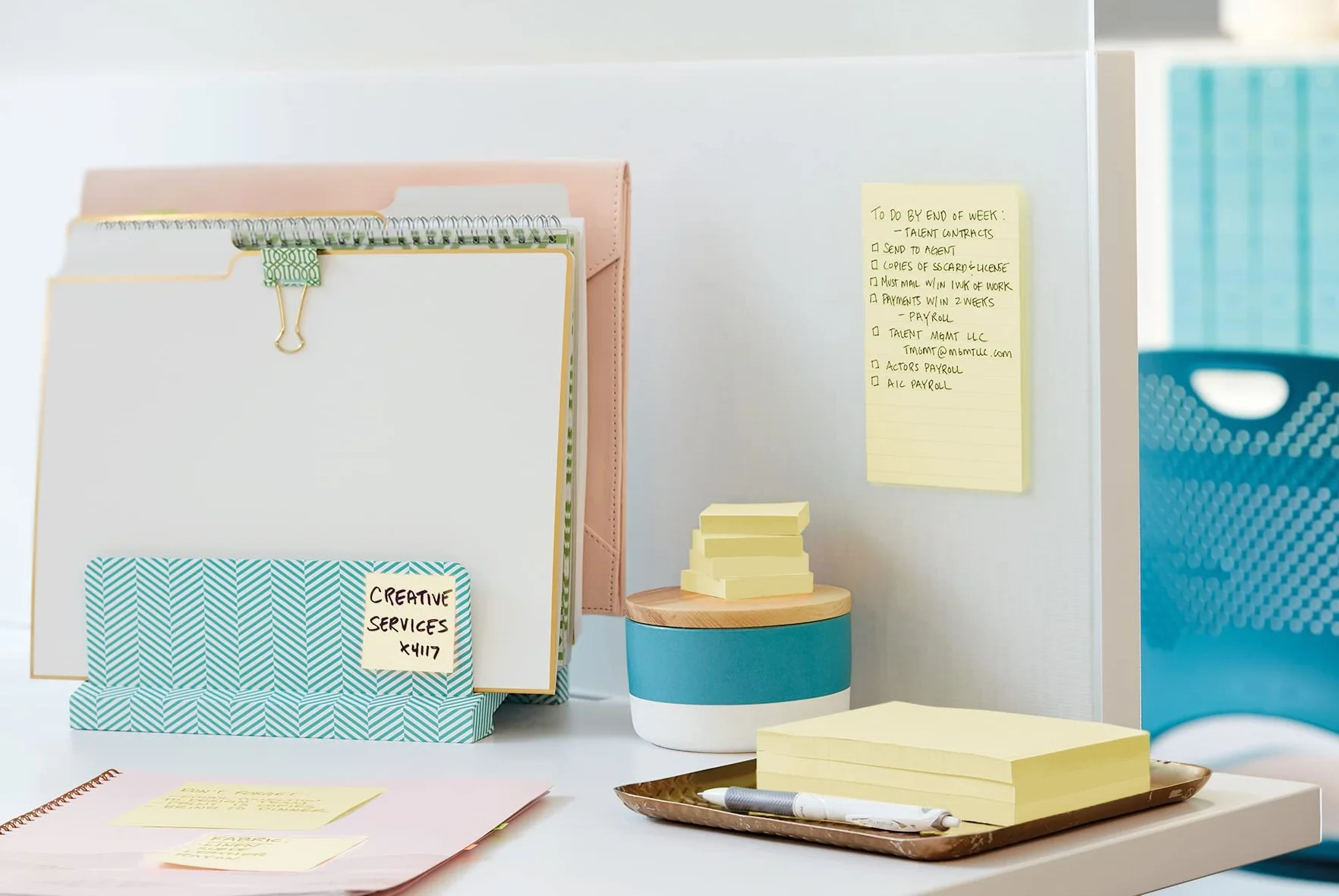 Post-it Super Sticky Notas, Canary Yellow, 76 mm x 76 mm, 90 hojas, 4 blocs + 2 Gratis