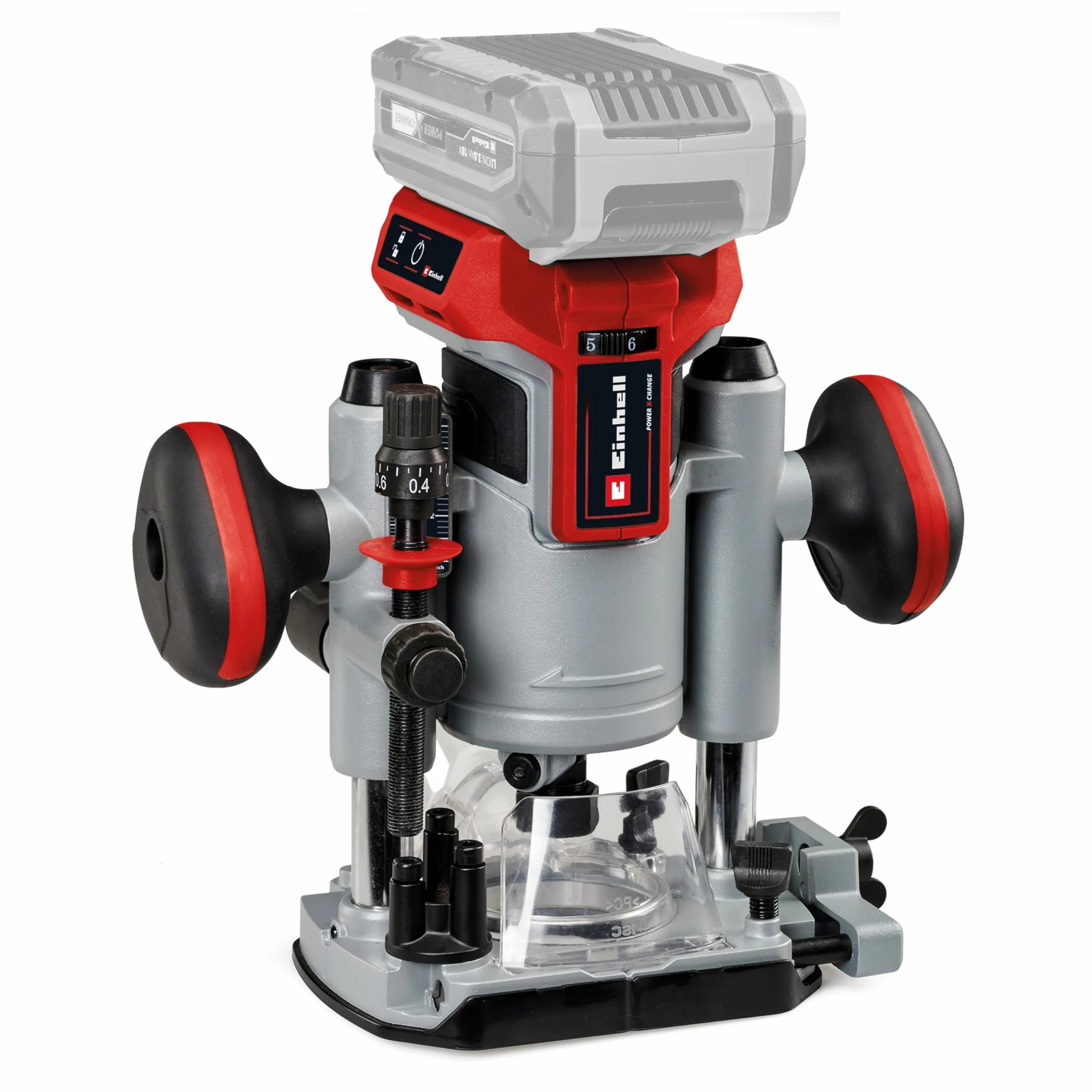 Einhell Professional Set de fresadora superior-de cantos con batería TP-RO Set 18 Li BL-Solo Power X-Change (18V, ajuste fino de profundidad de fresado, incl. accesorios+bolsa, sin batería)