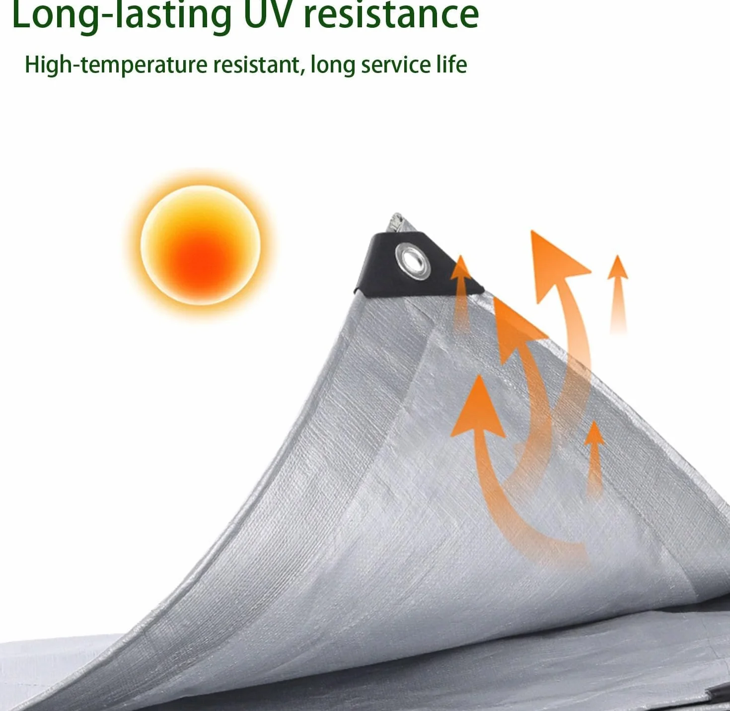 Lona de Cobertura, 3 x 6 m, Plateado, Impermeable con Ojales, 130 g/m², Resistente a los rasguños, a los Rayos UV, antimoho, Lona Multiuso para Muebles de jardín, Madera, Auto
