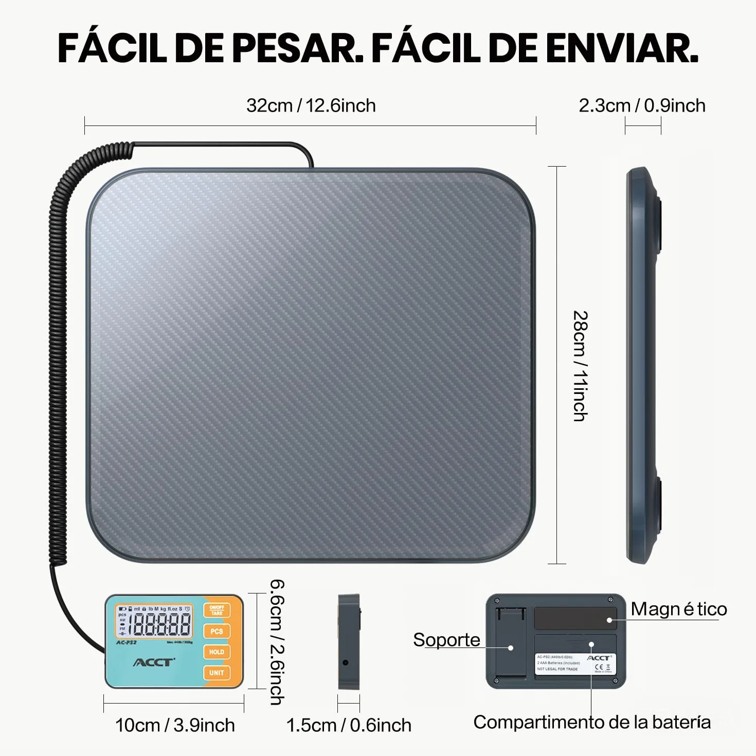 Báscula postal digital 200 kg comercial para paquetes correo almacenes equipaje