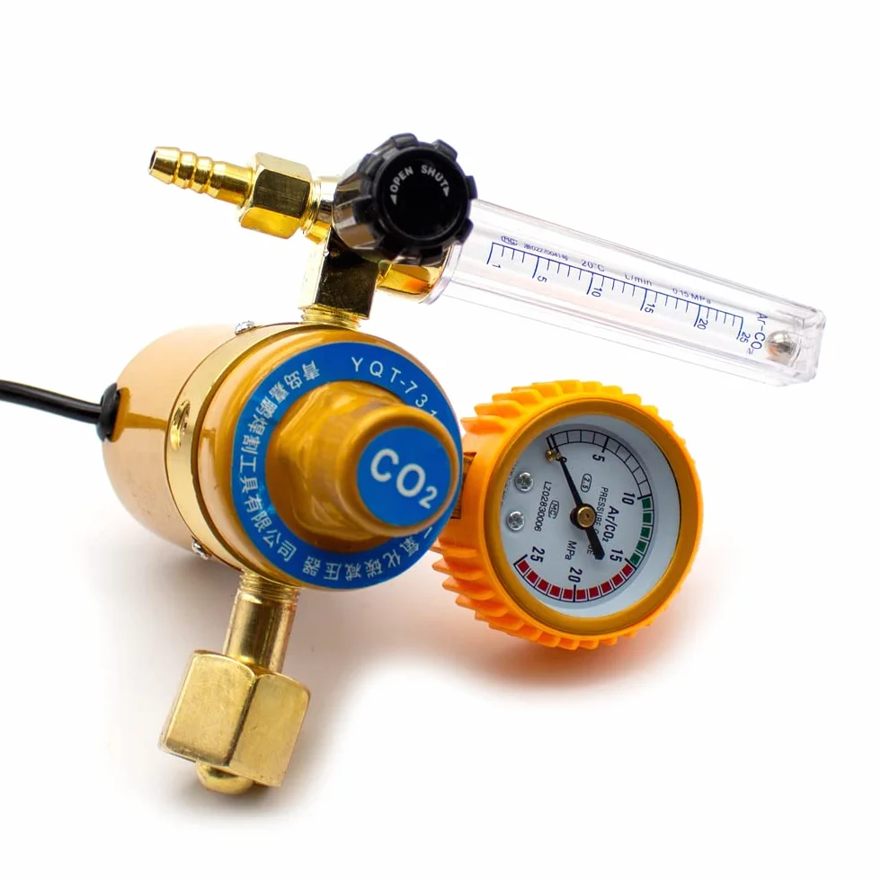 Regulador de Presión de CO2 de 36/220V, Reductor de Presión de Dióxido de Carbono, Medidor de Presión Calentado, Caudalímetro Para Soldadura Mig/tig (220V)