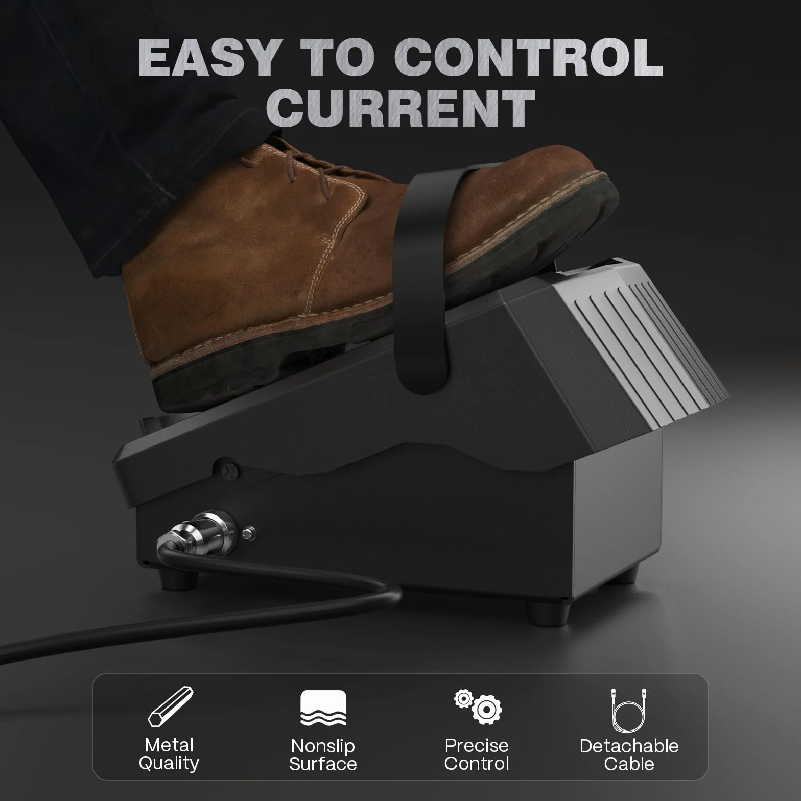ARCCAPTAIN TIG - Pedal de soldadura de 5 pines para ARCCAPTAIN TIG200 TIG200P TIG200PACDC TIG205PRO TIG205PRO Área de contacto más amplia y pedal de pie con diseño de correa