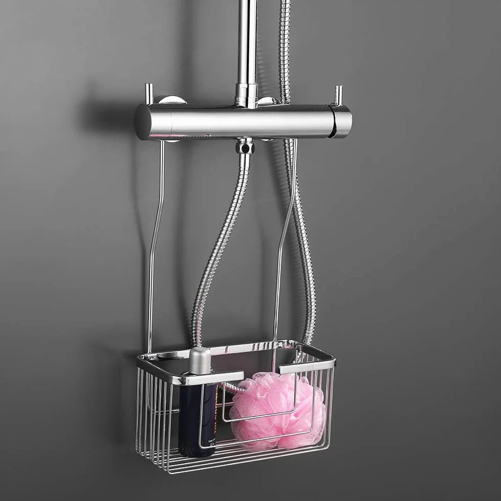 Kibath Cesta Portageles Estante de ducha para colgar en grifería. Sistema antibalancelo. Facil instalacion sin hacer agujeros ni taladros.