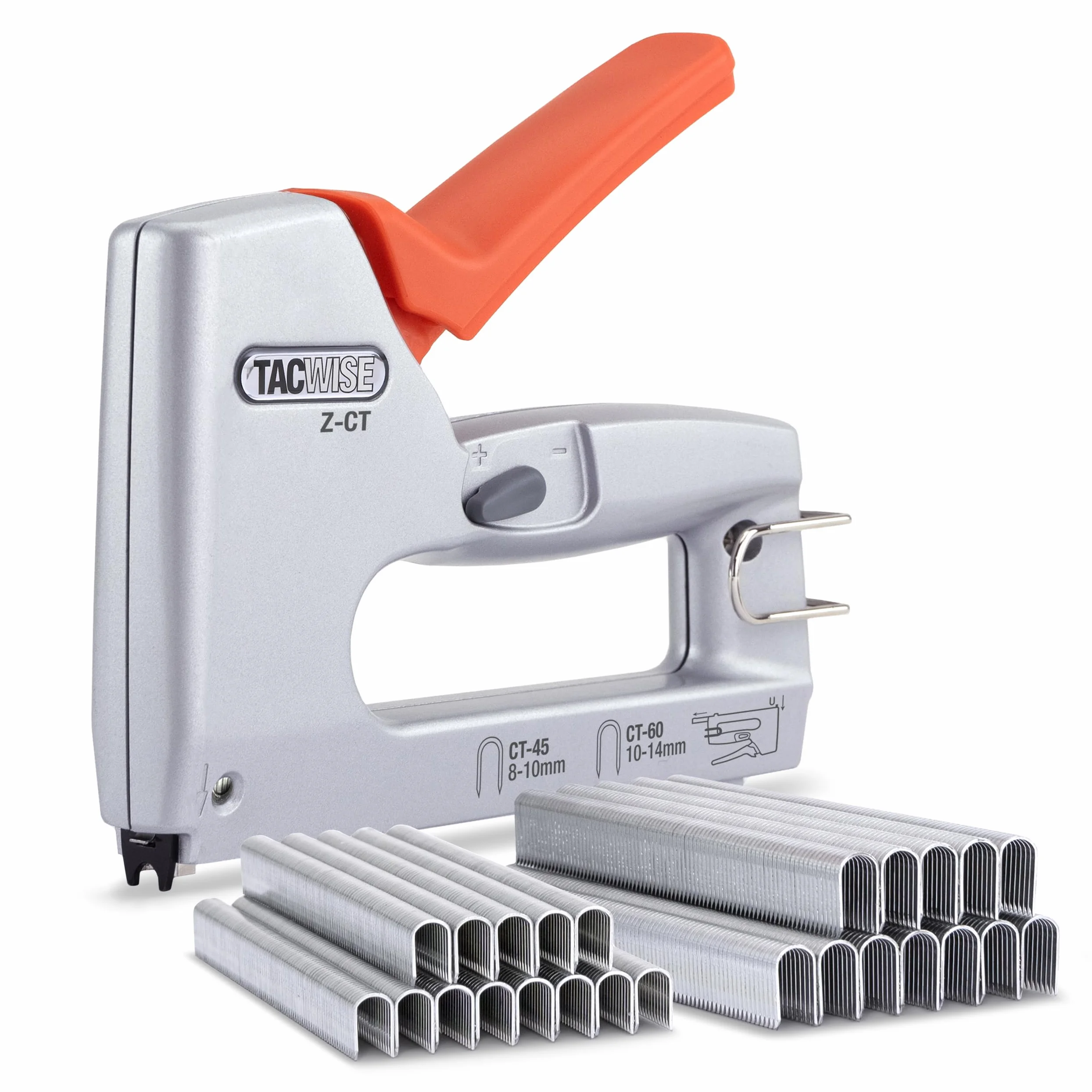Tacwise 1763 Z-CT Duo Grapadora Metálica para Cables con 4000 Grapas, Utiliza Grapas CT-45 y CT-60 | Incluye 2000 tipo CT-45/10 mm y 2000 tipo CT-60/14 mm, utiliza las grapas CT-45 y CT-60