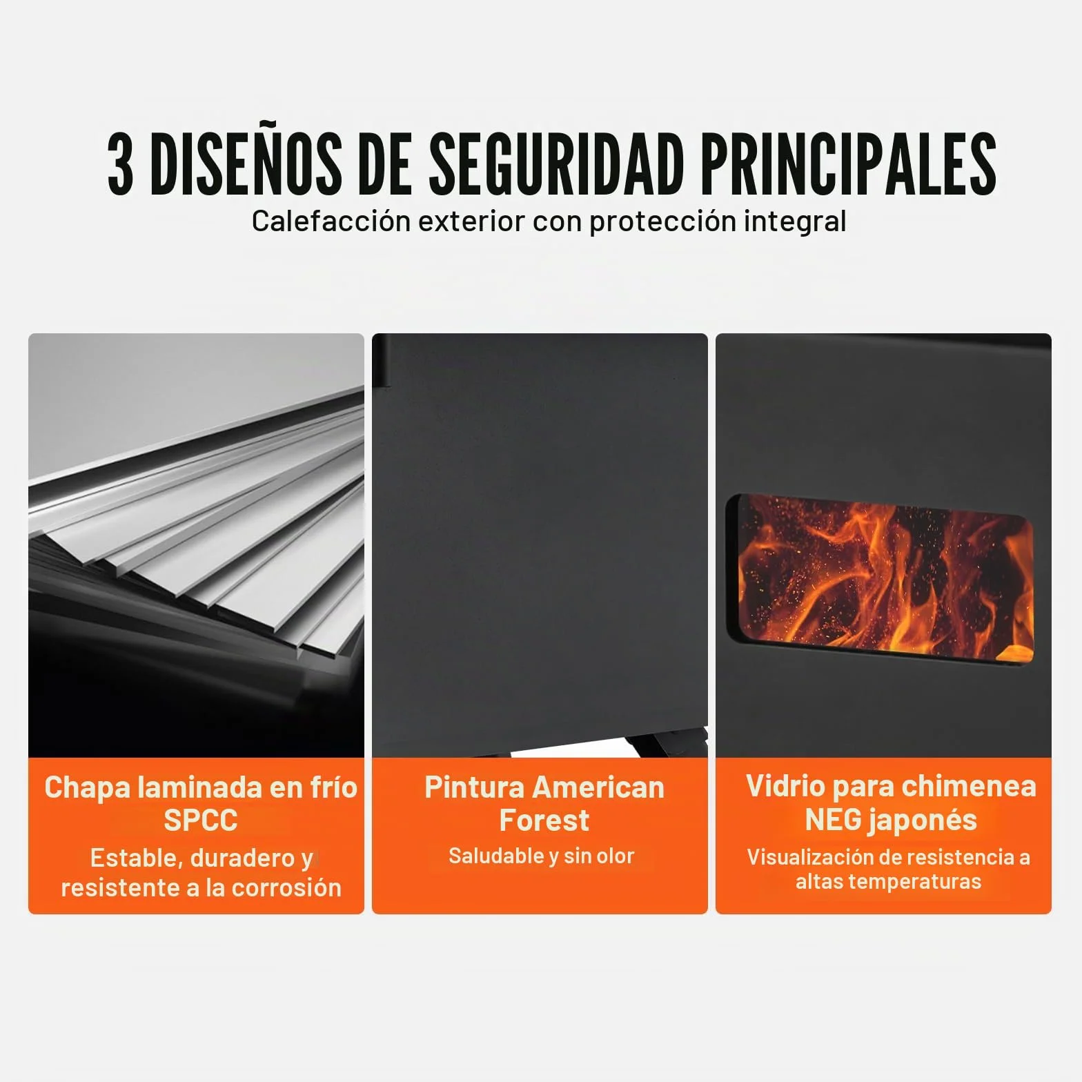 VEVOR Estufa de Leña Portátil para Tienda de Campaña Acero Aleación 8 Tubos Chimenea Guantes 394 x 608 x 425 mm