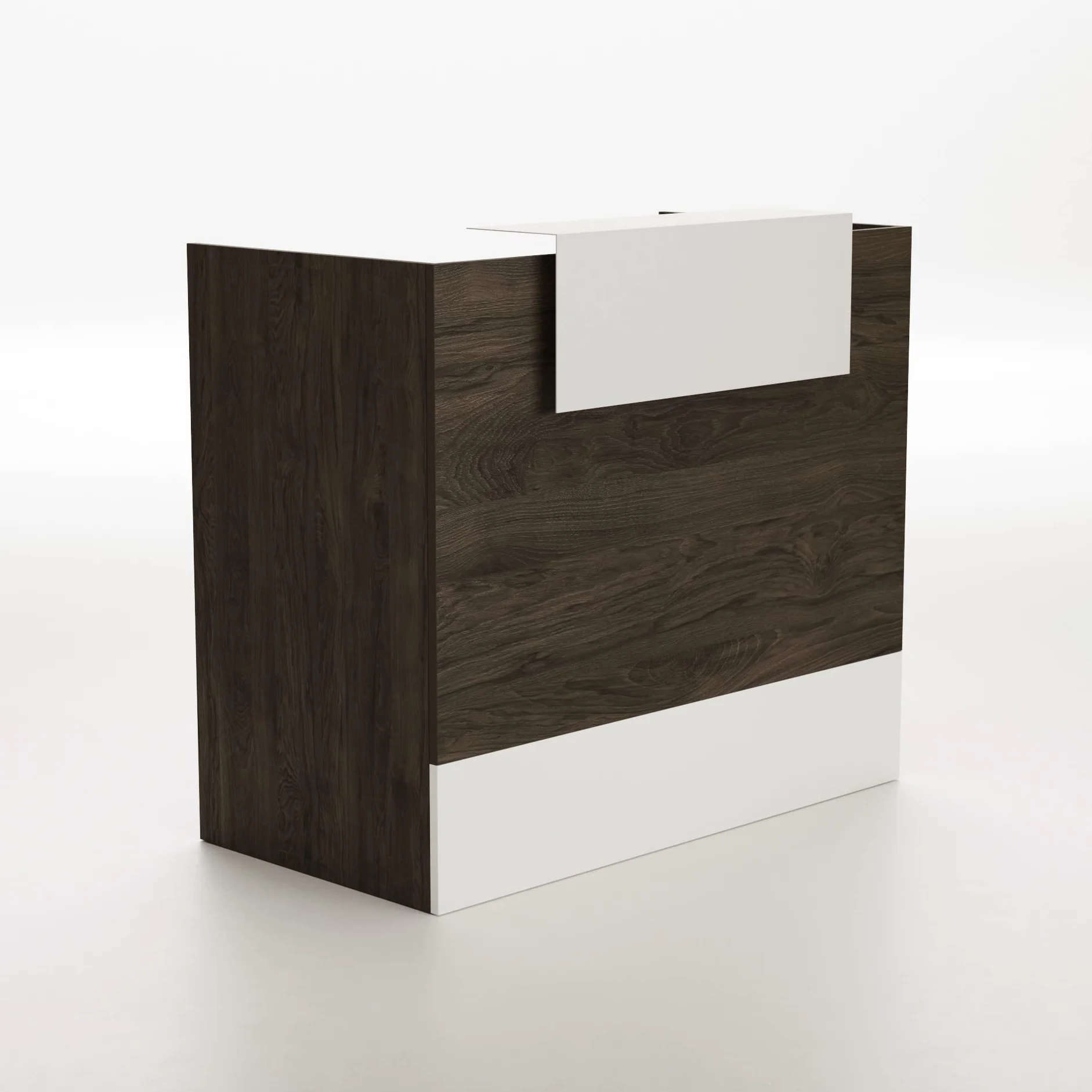 Mesa Mostrador Recepción OFITURIA 1200mm Castaño Blanco Mueble Escritorio Tienda Oficina