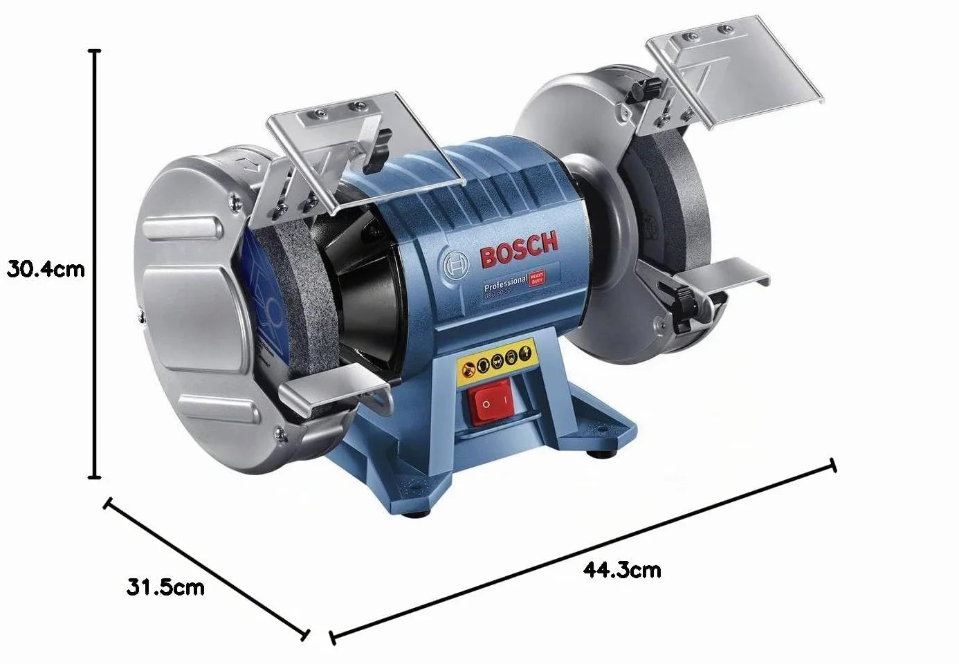 Bosch Professional esmeriladora doble GBG 60-20 (potencia 600 vatios, Ø disco de esmerilar 200 mm, velocidad en vacío 3600 rpm, incl. 2 discos de esmerilar de grano normal)