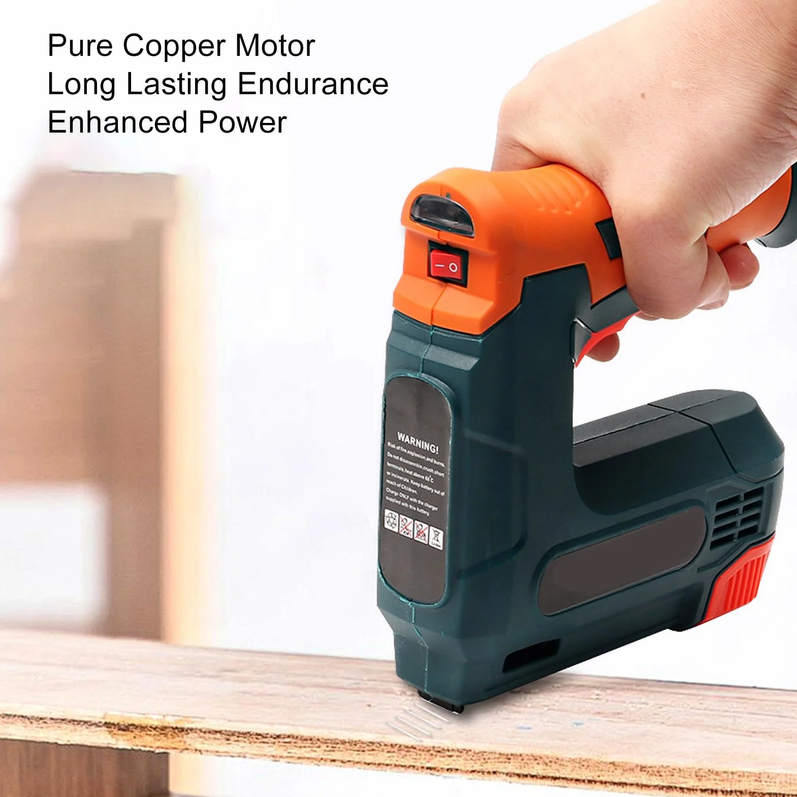 Sxhlseller Grapadora Eléctrica Inalámbrica Brad Nailer, Pistola de Clavos Portátil con Batería para Carpintería, Carga USB, Batería de Iones de Litio de 2000 MAh, para Reparación de Tapicería y