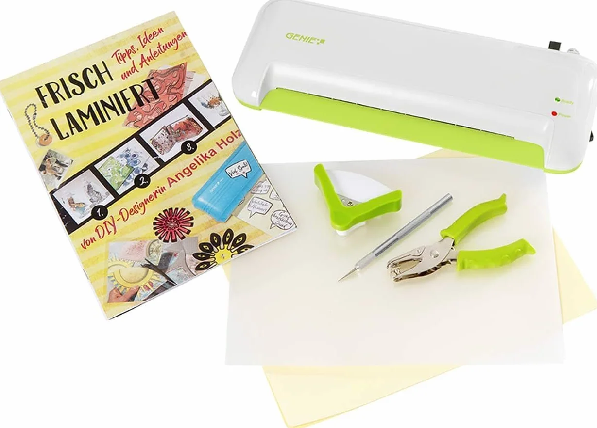 GENIE Juego creativo de laminación 4 en 1 para manualidades, plastificadora, paquete creativo, paquete de manualidades, láminas de laminación