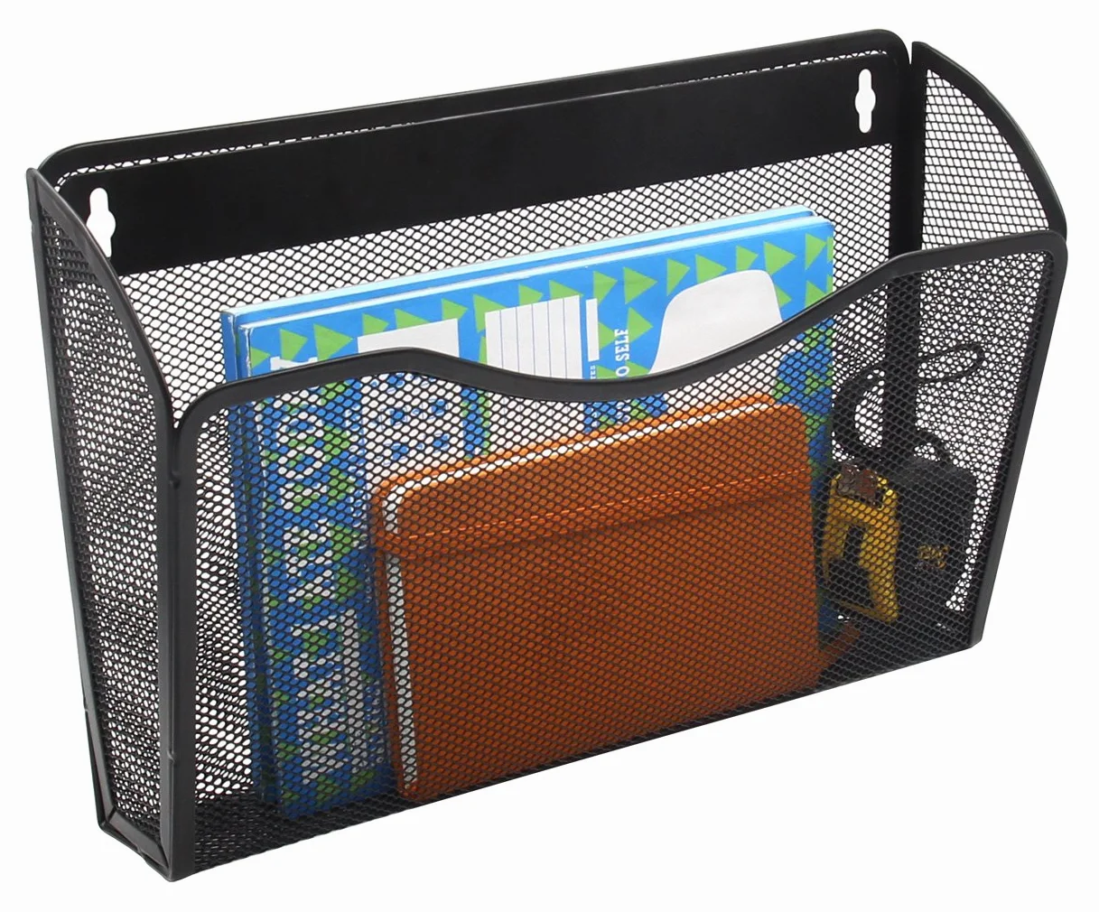 EasyPAG Soporte Documentos Metal A4 Bolsillo Horizontal Archivador de Pared Negro