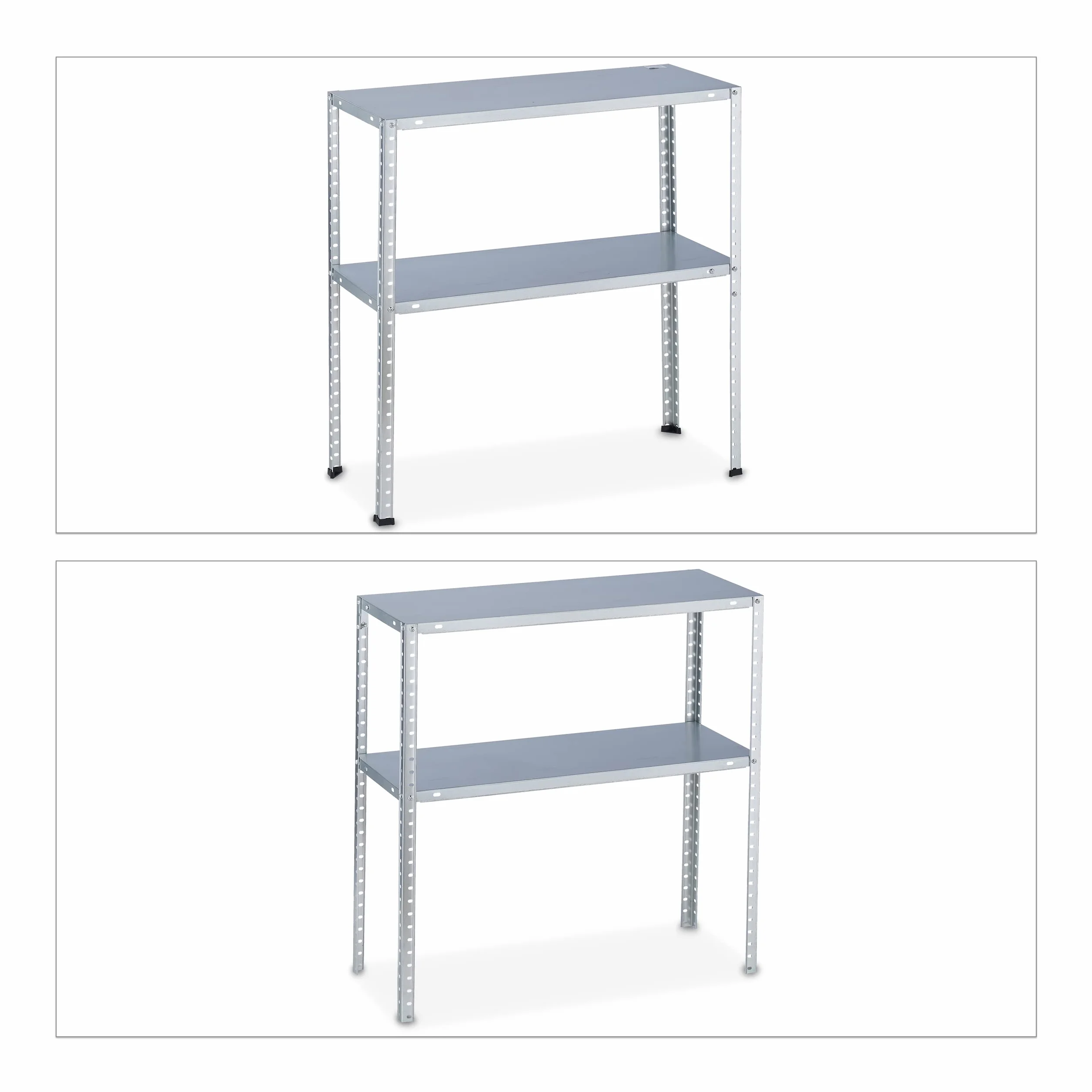Relaxdays Estantería Metálica Industrial, 4 Baldas, 150x75x30 cm, Resiste 200 kg, Taller, Acero Galvanizado, Plateado