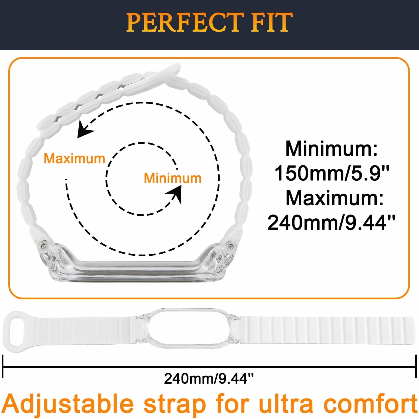 SOULWIT Pulsera para Plaud NotePin/NotePin S AI Grabadora de voz, Ajustable de 5.9"–9.44", Cómoda Correa de Silicona con Cierre Magnético - Blanca