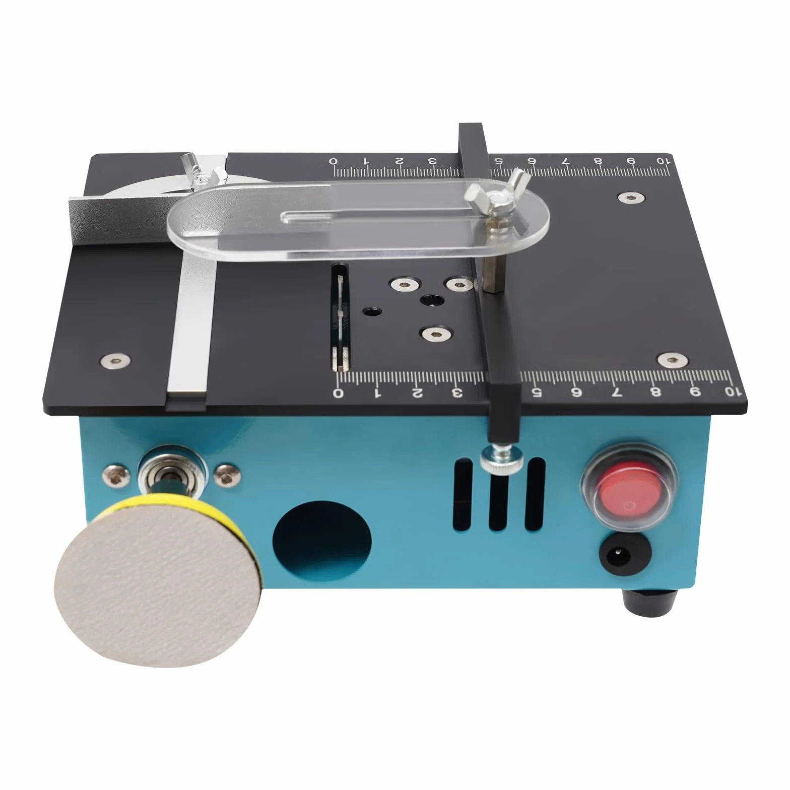 Mini sierra de mesa 96 W Power Mini Multifunción 5000RPM 7 velocidades 0-90 ° corte para bricolaje, madera y acrílico
