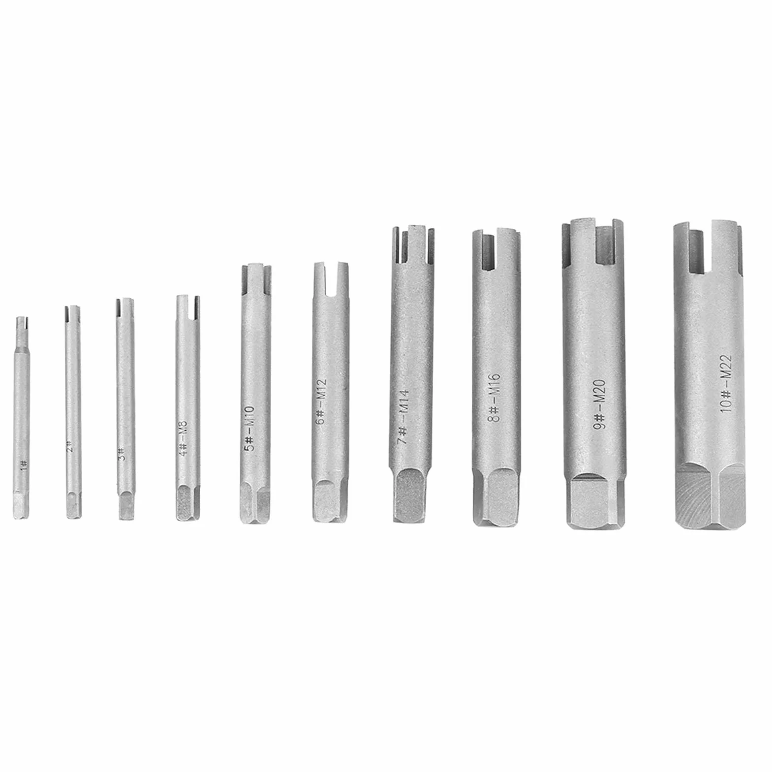 Extractor De Machos De Rosca, Juego De Extractores para Machos Roto De Acero Inoxidable - Herramienta para Sacar Tornillos Rotos Y Atascados, 10 Piezas