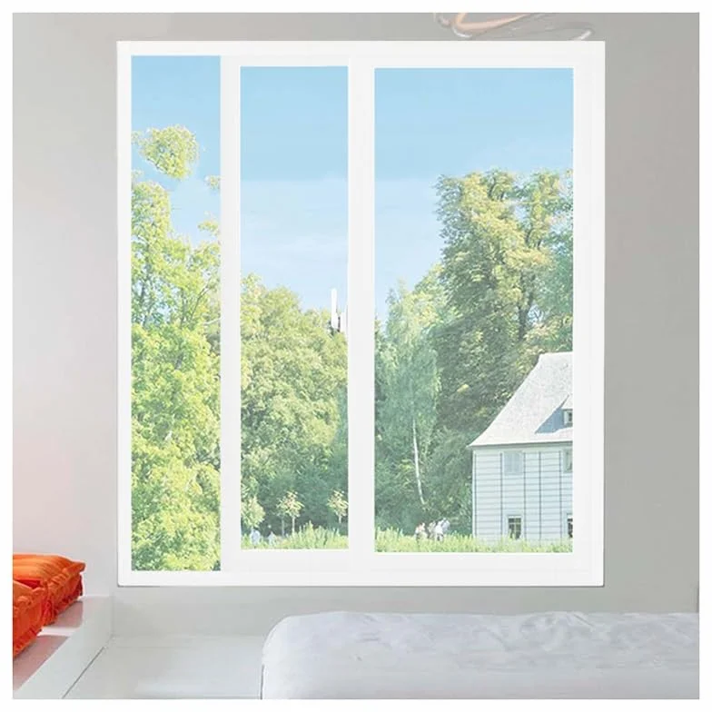 Reemplazo Ventana De Ventilación Horizontal Deslizante Ventana Empotrada Marco Aluminio Ventana Vidrio Templado Transparente para Apartamento Oficina(Blanco,60x40CM)