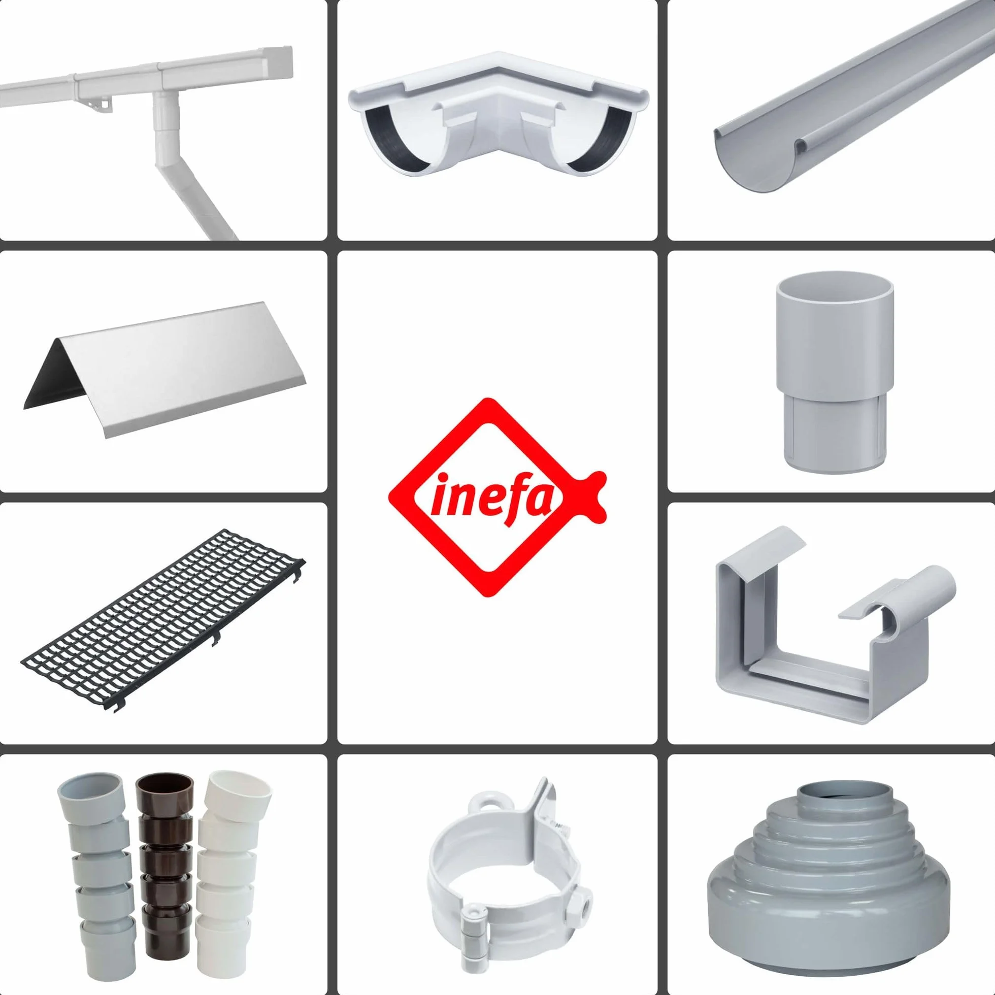 INEFA Tapajuntas de borde de aluminio con pliegue de agua 200cm, Tapajuntas de borde de plata para un drenaje óptimo del tejado, accesorios para canalones, tapajuntas de aluminio