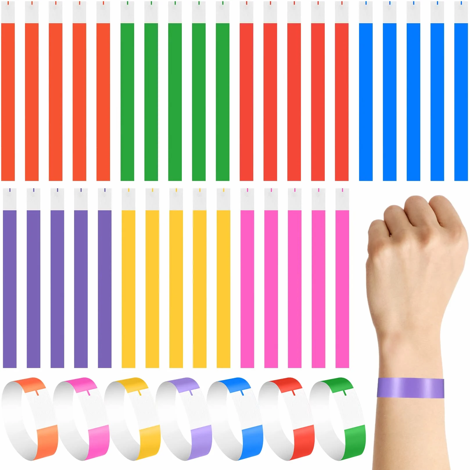 140 Piezas Pulseras Identificativas Impermeables de Papel para Eventos Fiestas