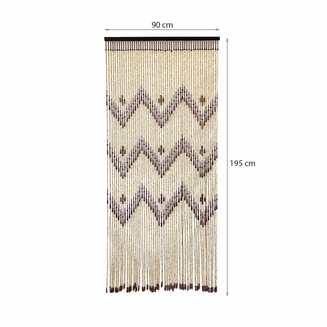 Acomoda Textil – Cortina para Puerta de Madera 90x195 cm para Terraza, Jardín, Balcón y Patio. Panel con Barra Resistente Interior y Exterior Antimoscas e Insectos de Facil Instalación. (Kato)