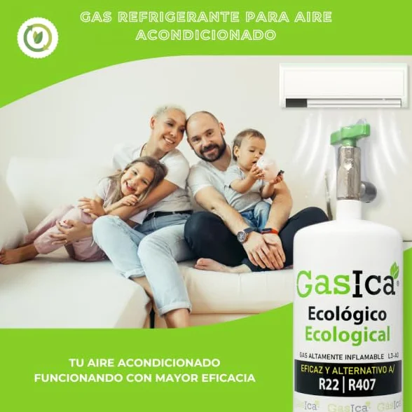 Bilake Gas refrigerante para Aire Acondicionado gasica Gas ecológico Pro V2 propano R290, 400g con Valvula, sustituye Gas R22, R407