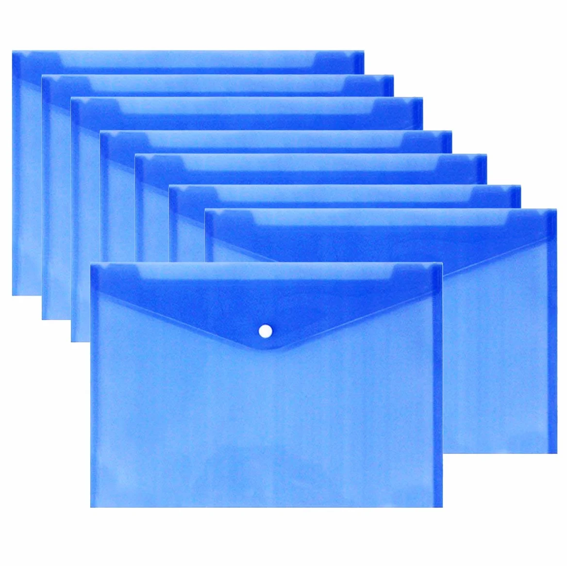 Carpeta de plástico transparente para documentos (tamaño A4, 12 unidades), color azul