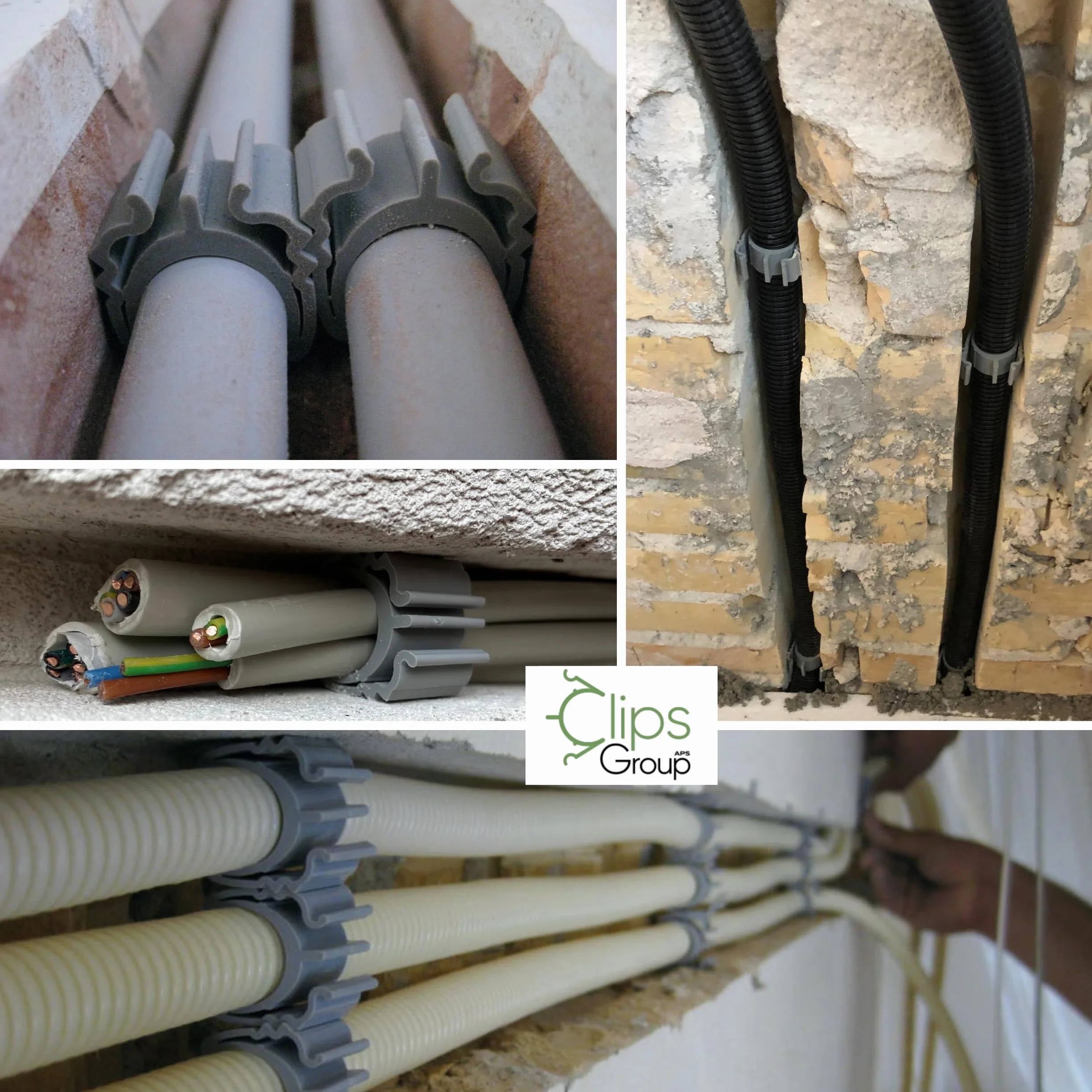 CLIPS-Group PRO clip 50 piezas sujetadores de tubos y cables 8/16/20/25 mm - Sin martillo, Sin taladrar | Abrazaderas de tubo, abrazaderas de sujeción, soporte de tubo, clip de tubo | Ancla de bucle