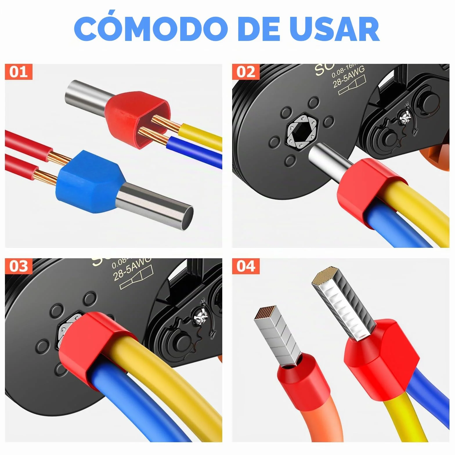 Terminales eléctricos, 1200 terminales eléctricos Preciva, 300 terminales de dos hilos más 900 terminales de hilo individual, adecuados para engarzado DIY e industrial