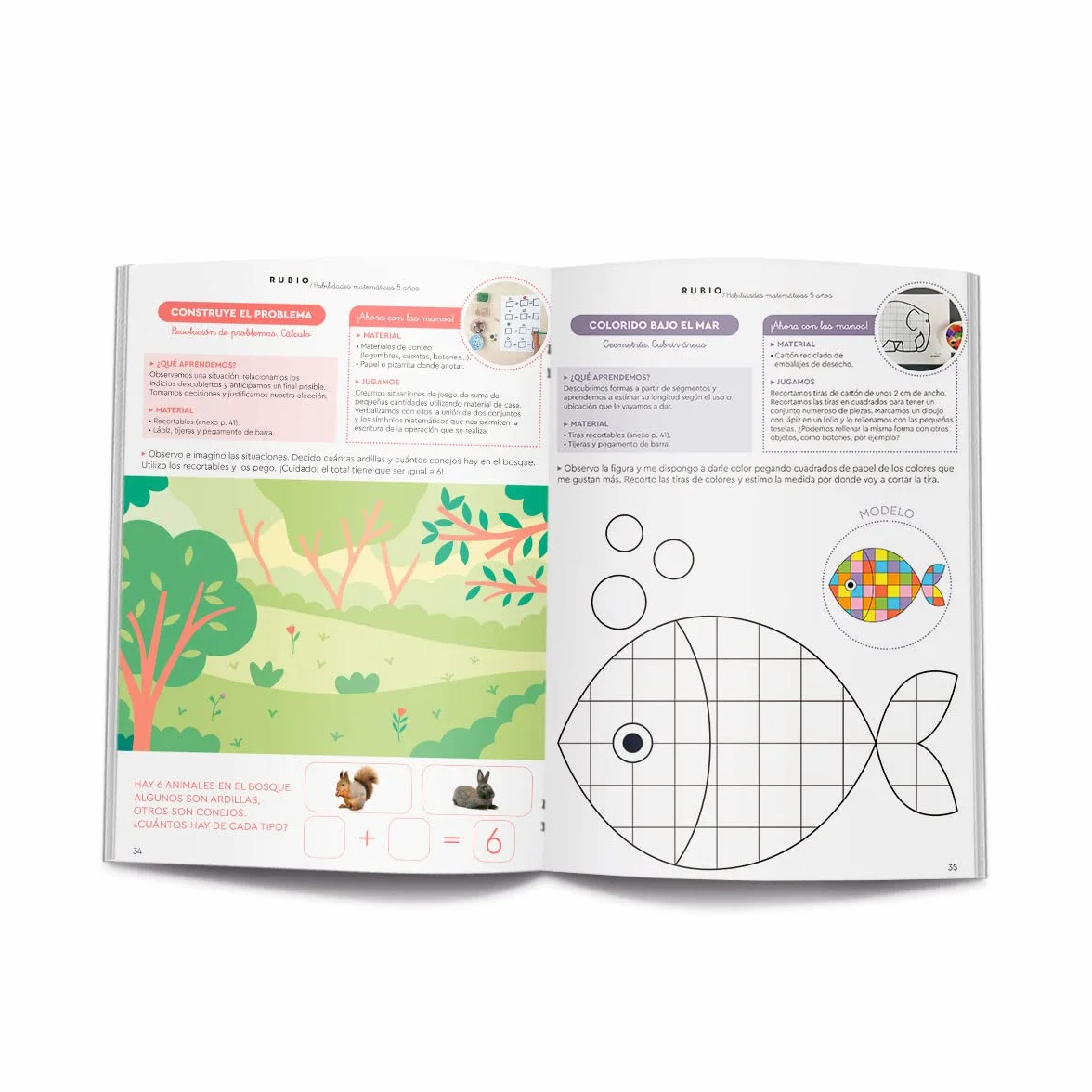 Habilidades matemáticas Rubio 5 años | Actividades de situaciones de la vida diaria, e incluyen descargables, juegos y recursos artísticos, gráficos y ... Matemáticas para Educación Infantil RUBIO)