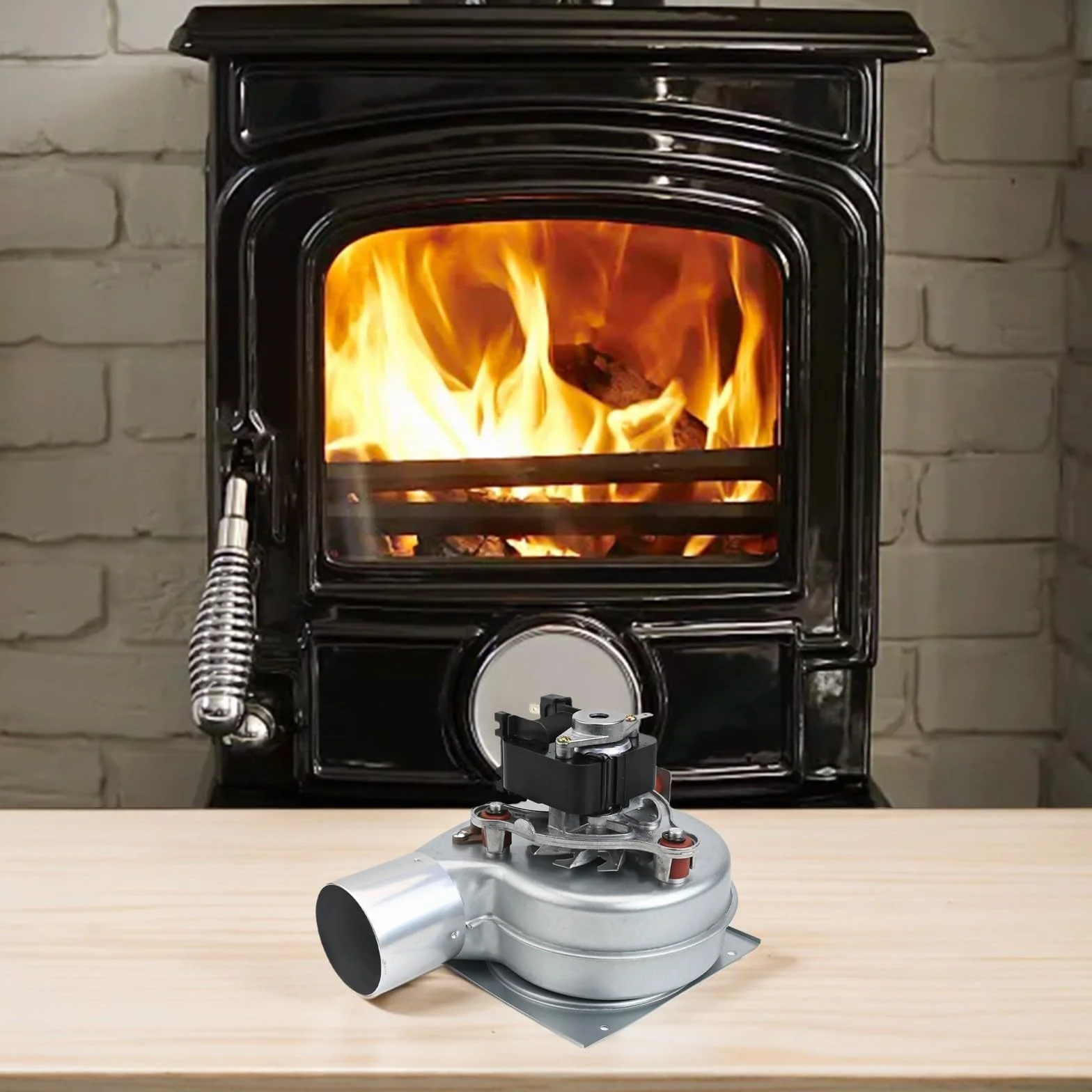 Ventilador de Chimenea de 35 W con Resistencia a Altas temperaturas y bajo Ruido, Ventilador de Horno de calefacción de Metal de 220 V para Estufas y chimeneas