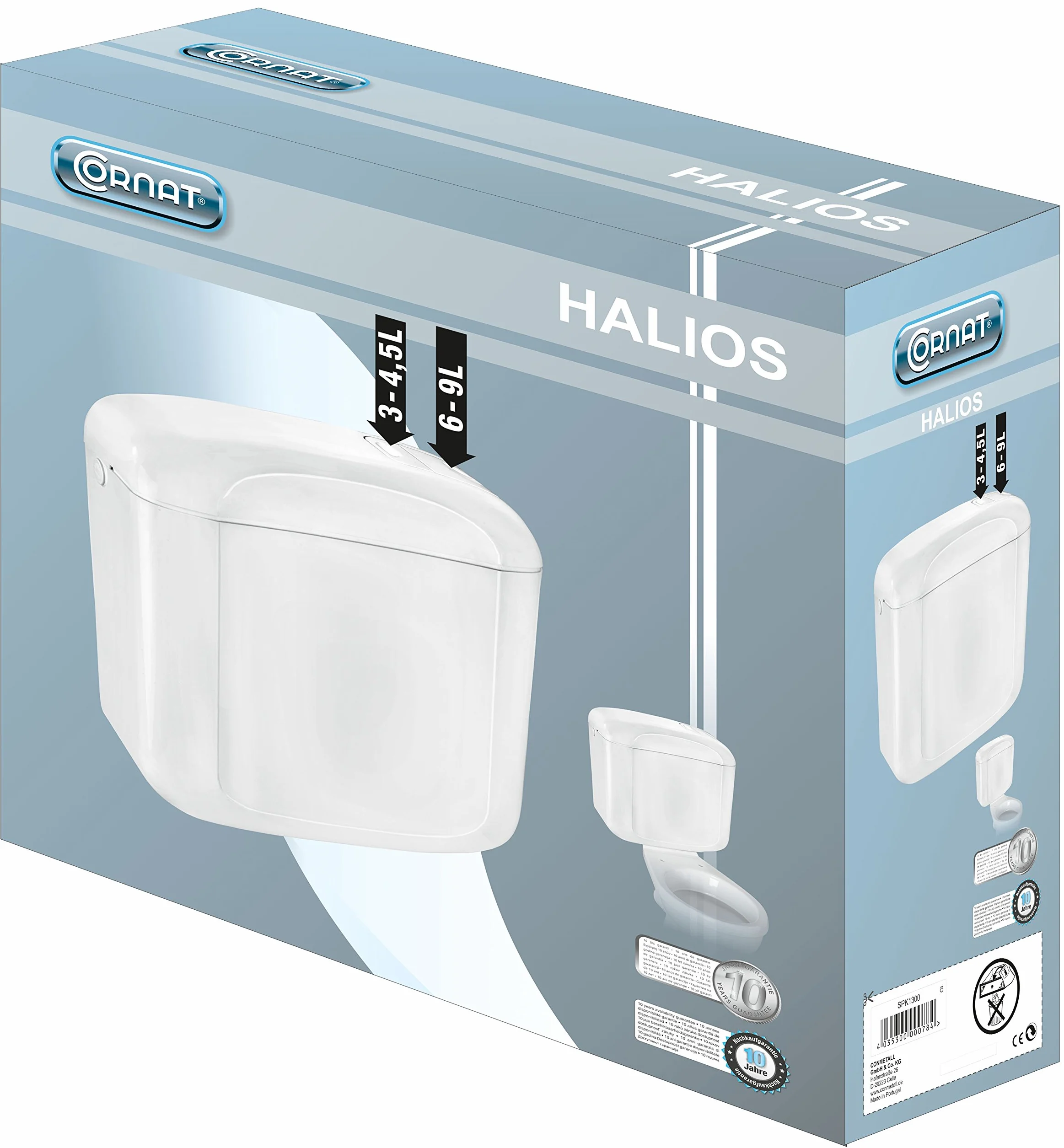 Cornat HALIOS SPK1300 - Cisterna de repuesto (doble descarga), color blanco