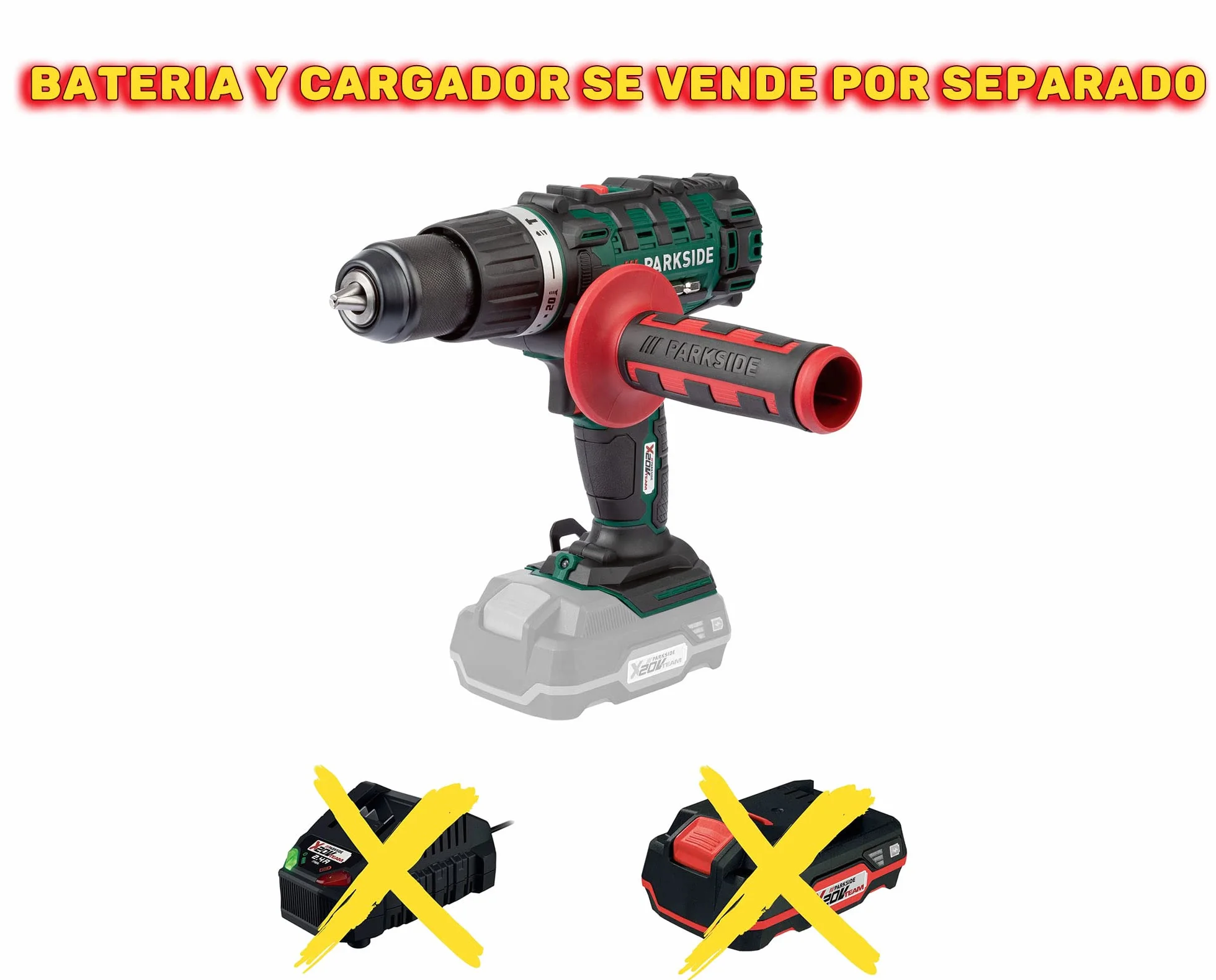 PARKSIDE® Atornilladora taladradora de percusión recargable 20V 3 en 1 | de 2 velocidades ultimo modelo PSBSA 20 LI C3