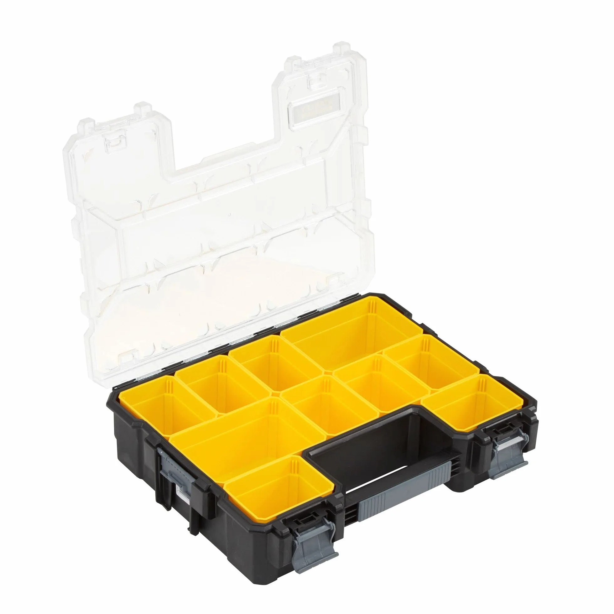 Stanley Caja de almacenamiento FatMax (44,29 cm x 35,60 cm x 11,00 cm, compartimentos profundos, cierres de plástico robustos, cajas extraíbles, tapa resistente a arañazos y golpes) 1-97-521